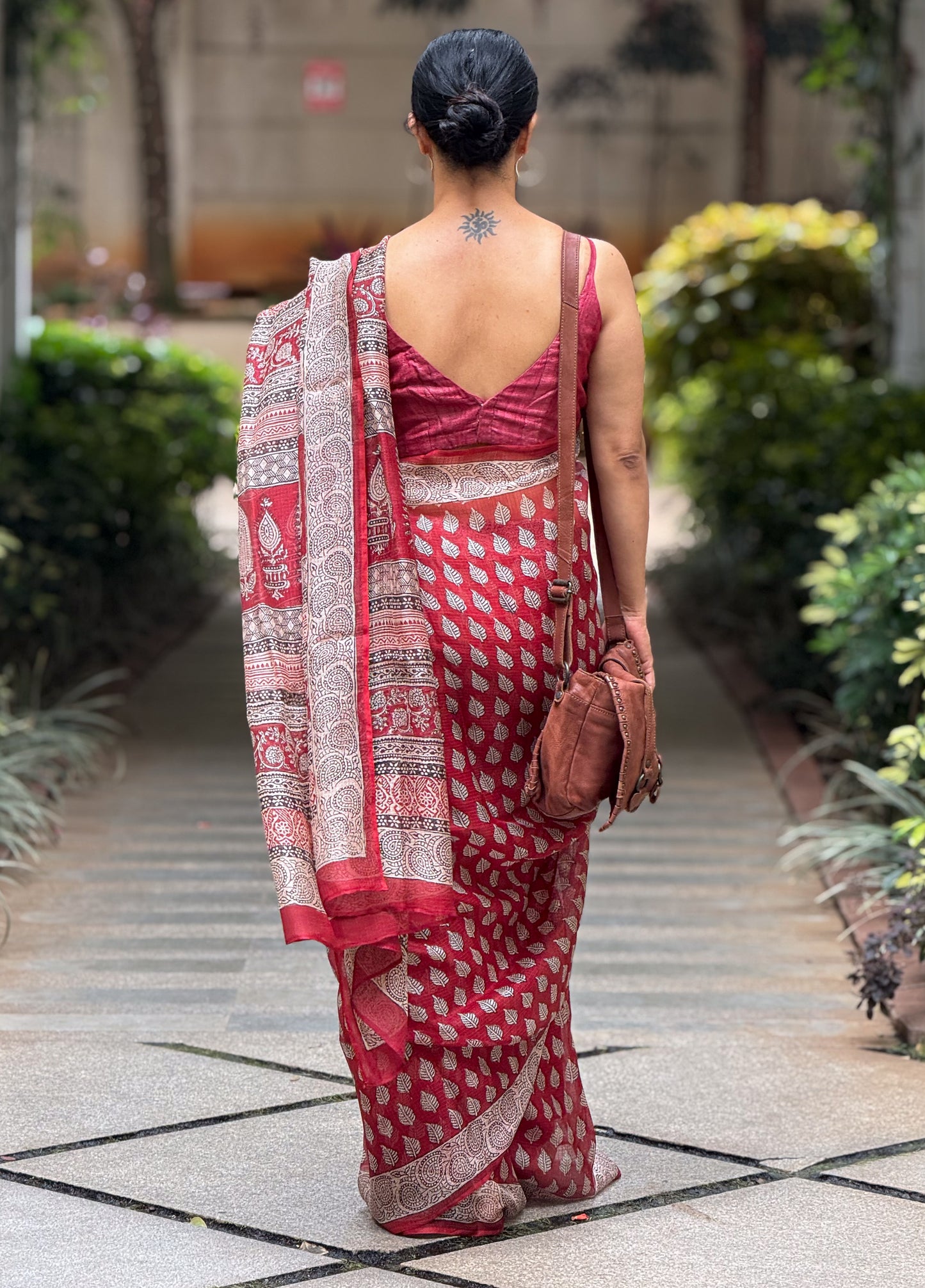 Handloom Kota Silk With Handblock Bagh Printed.
