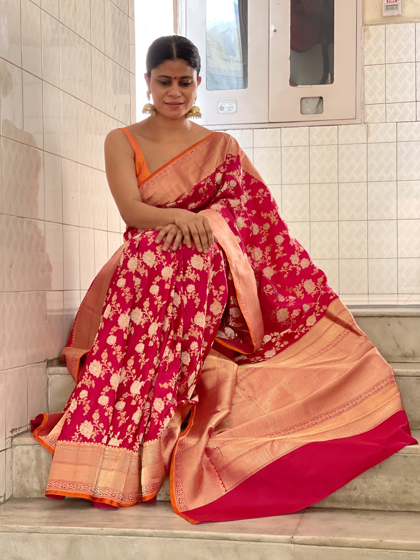 Deep Rani Pink Handwoven Kadwa Katan Silk Banarasi Saree