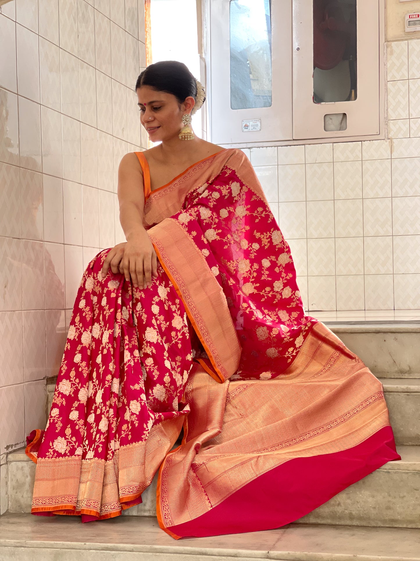 Deep Rani Pink Handwoven Kadwa Katan Silk Banarasi Saree