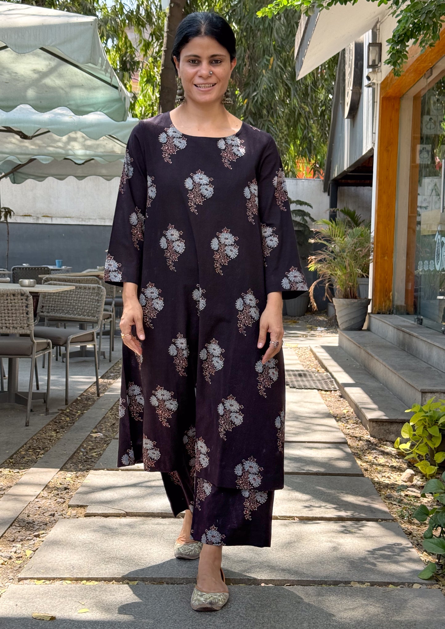 Cotton Handblock Printed Natural Dyed Ajrakh Pant