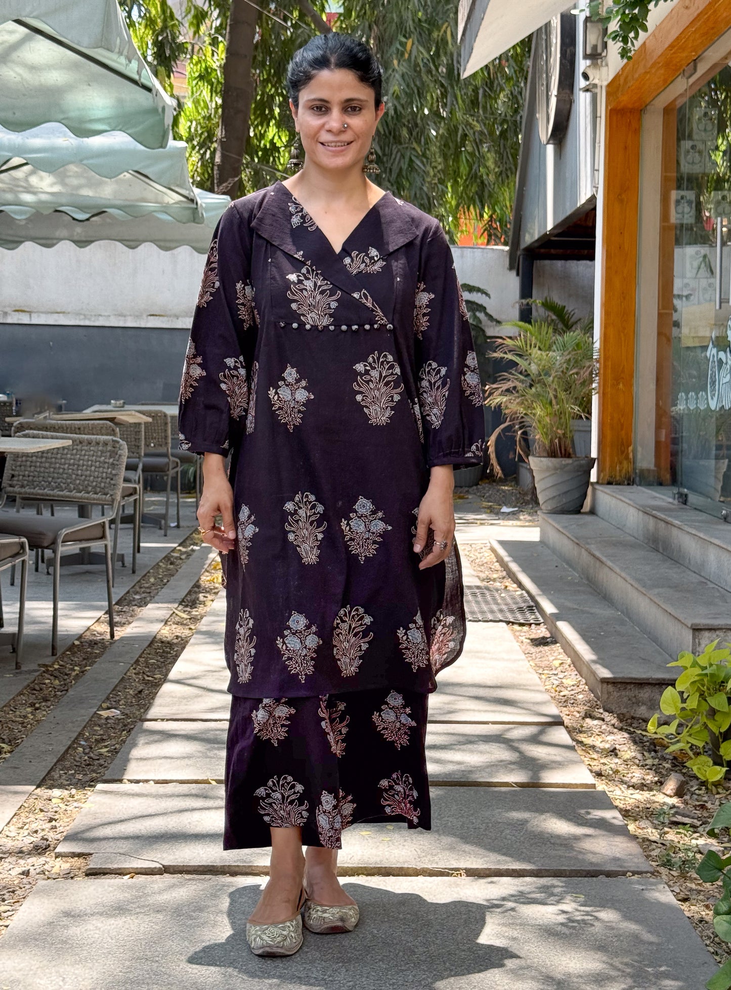 Cotton Handblock Printed Natural Dyed Ajrakh Kurta