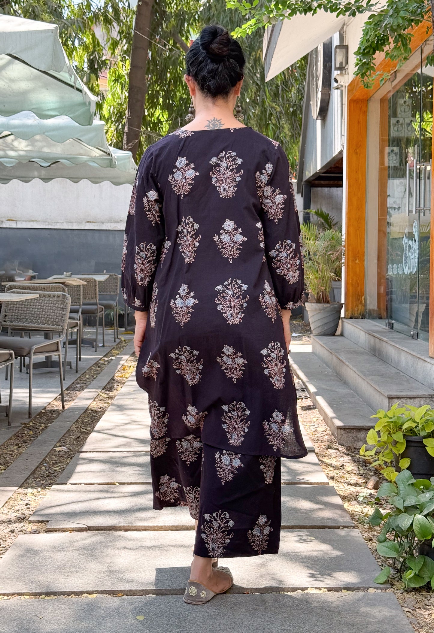 Cotton Handblock Printed Natural Dyed Ajrakh Kurta