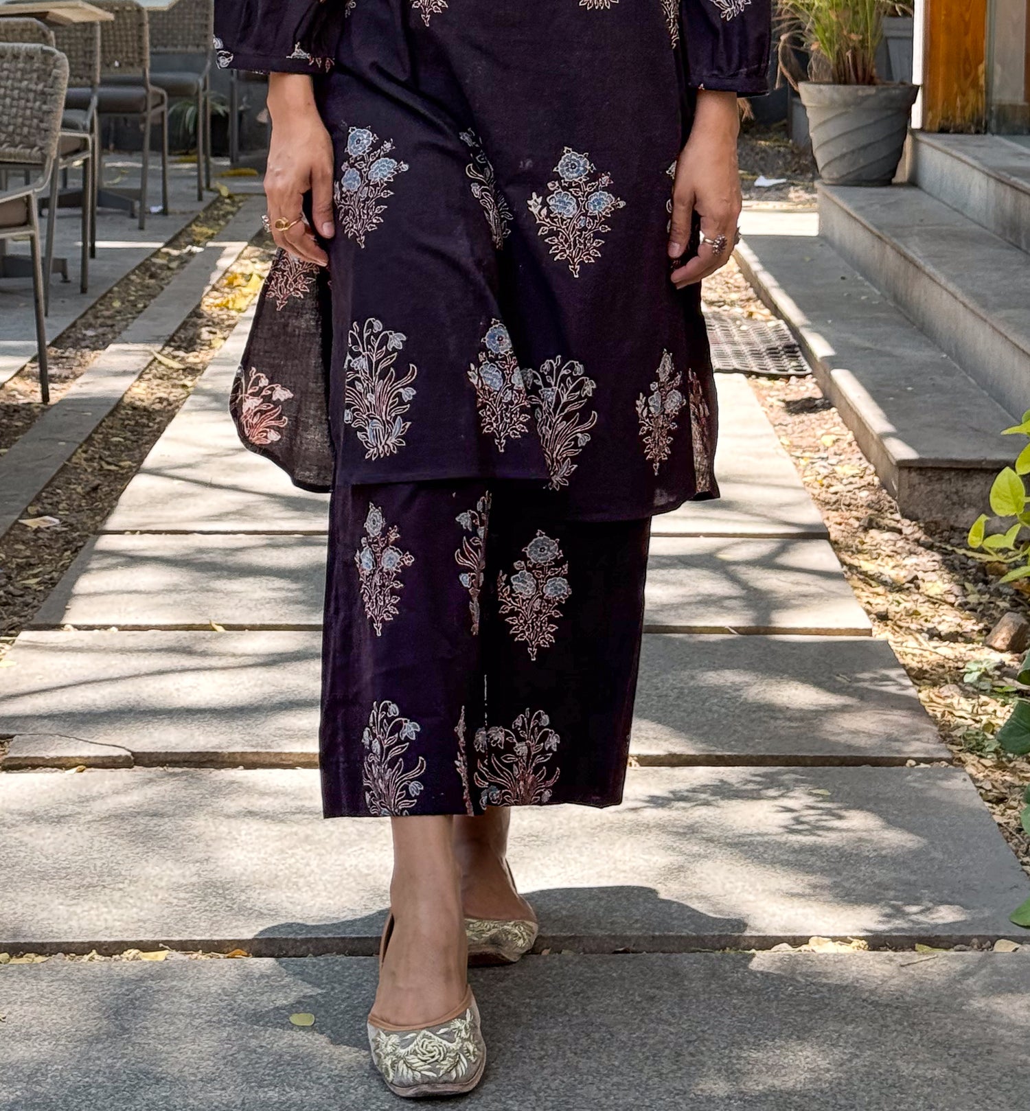 Cotton Handblock Printed Natural Dyed Ajrakh Pant