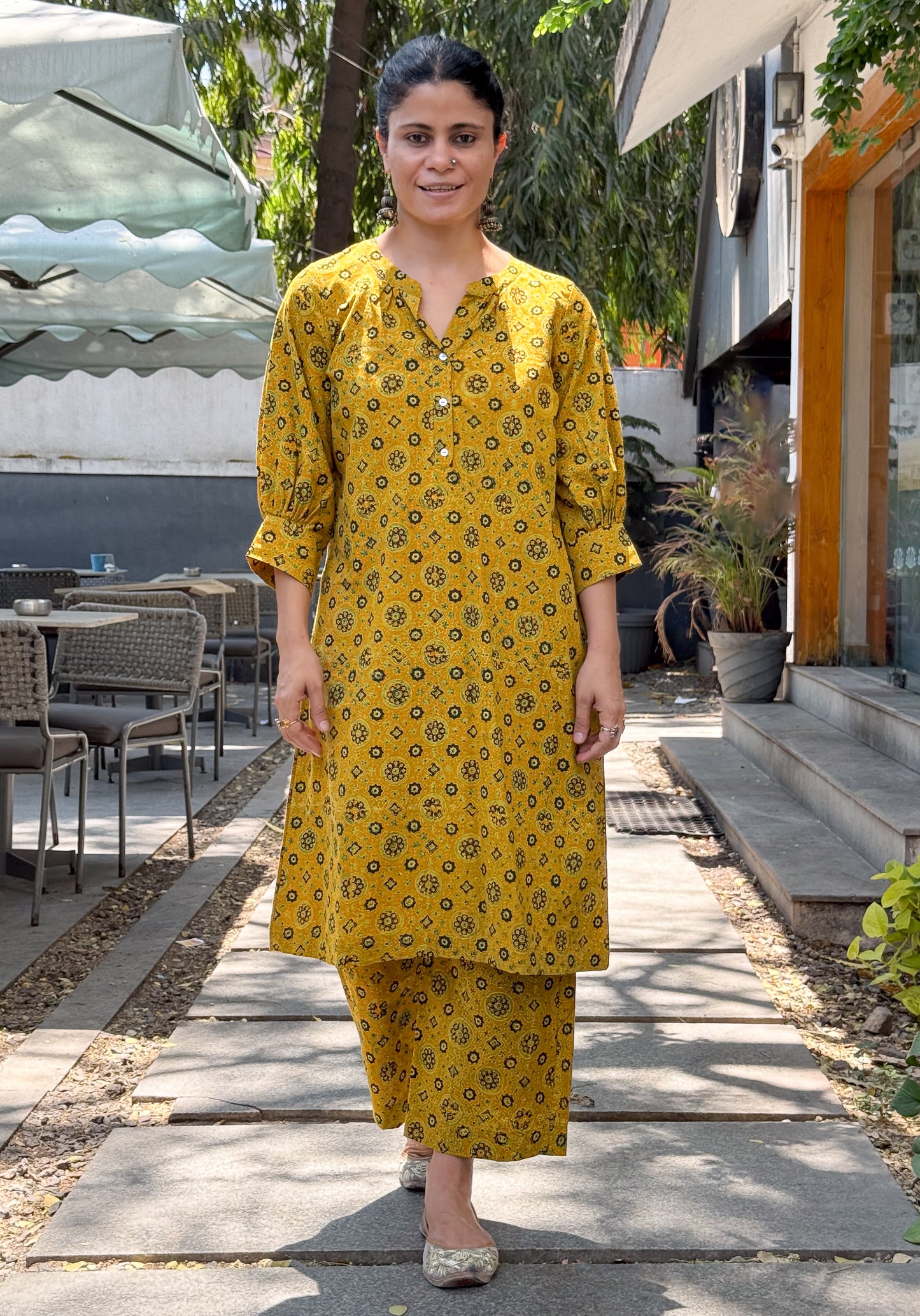 Cotton Handblock Printed Natural Dyed Ajrakh Kurta