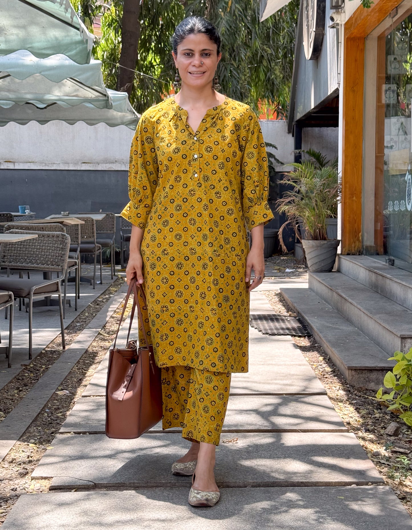 Cotton Handblock Printed Natural Dyed Ajrakh Kurta