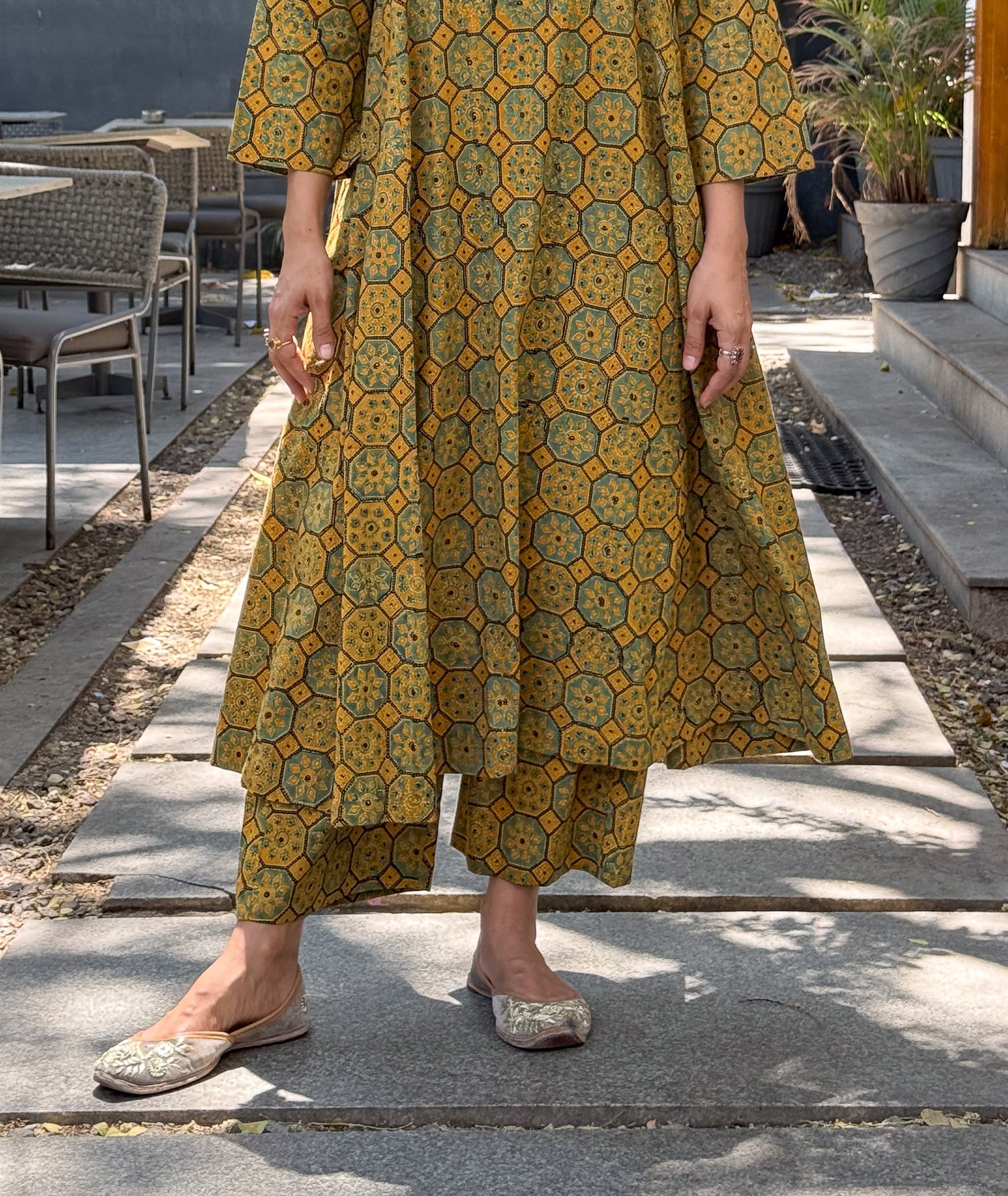 Cotton Handblock Printed Natural Dyed Ajrakh Pant