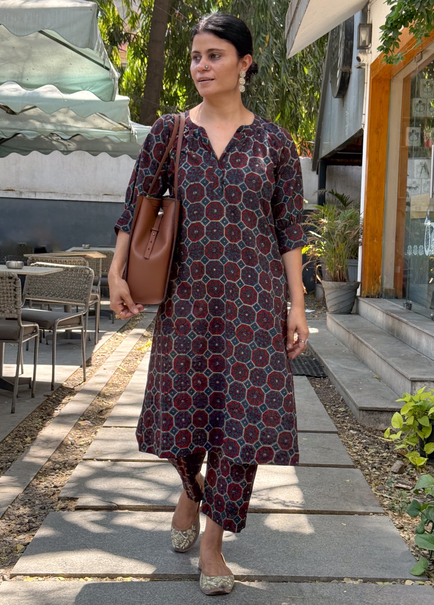 Cotton Handblock Printed Natural Dyed Ajrakh Pant