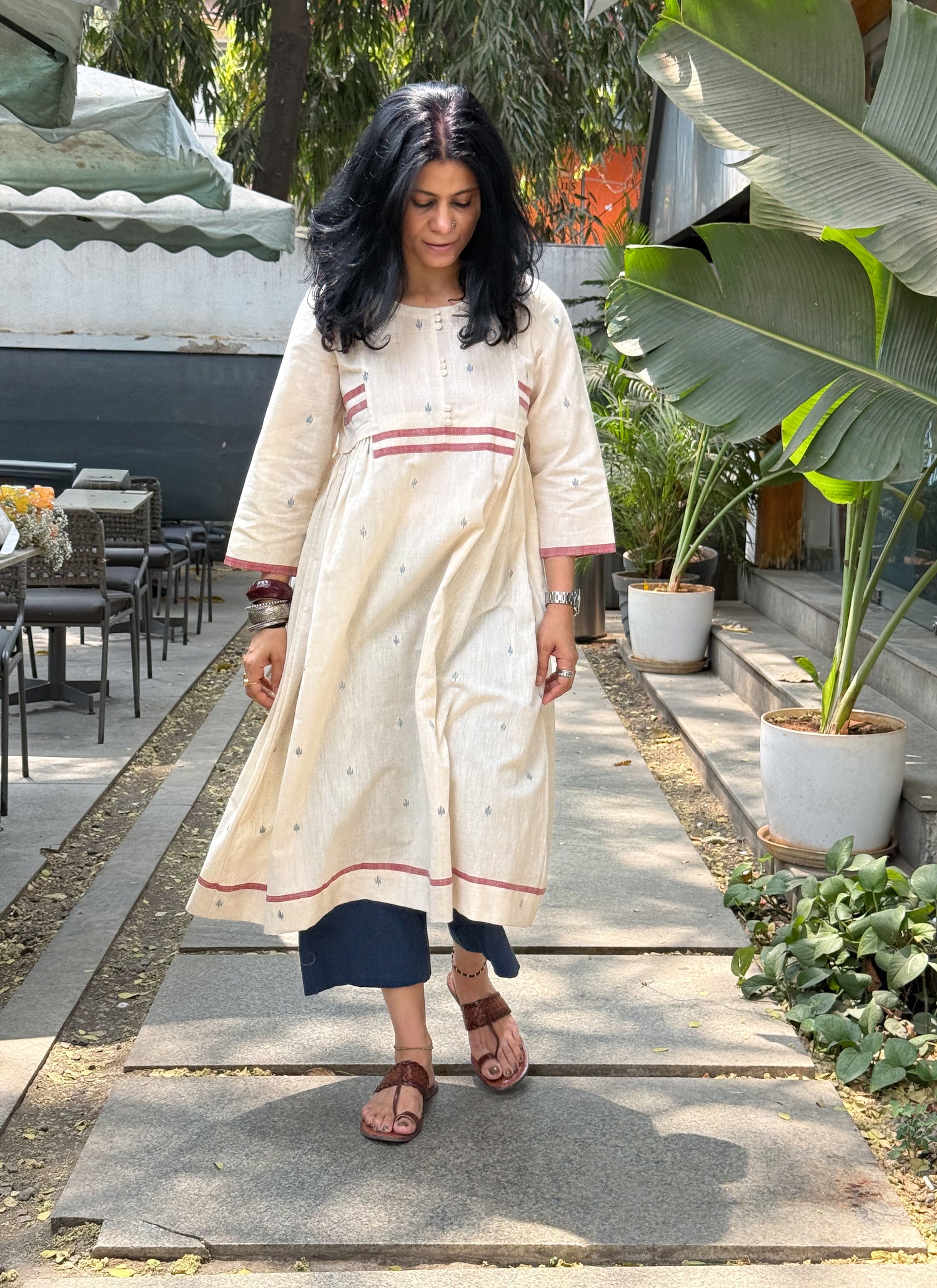 Handwoven Jamdani Kalidar Kurta