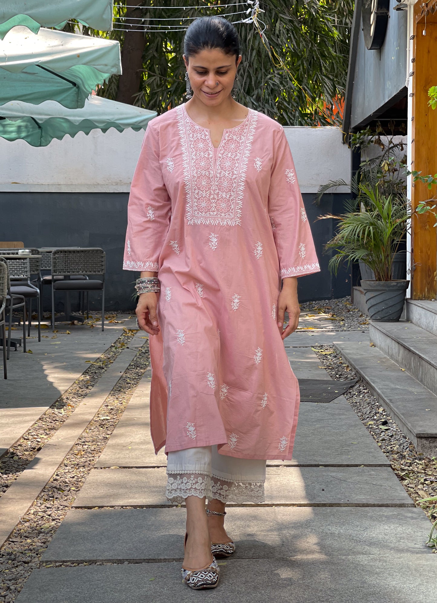 Handembroidered Chikankari Mull Cotton Kurta