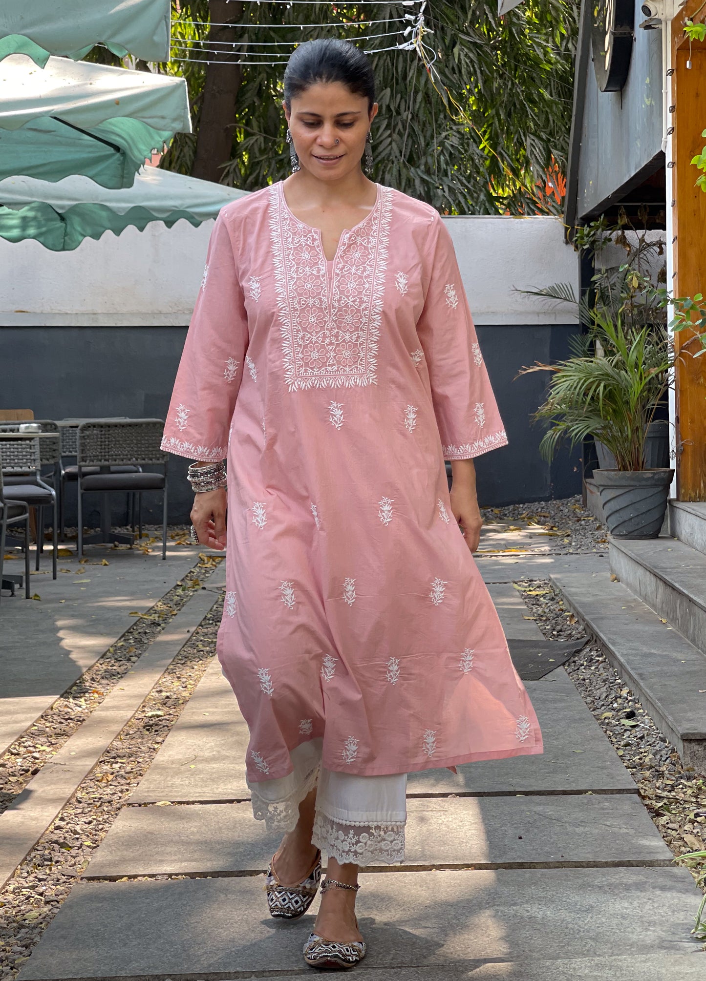 Handembroidered Chikankari Mull Cotton Kurta