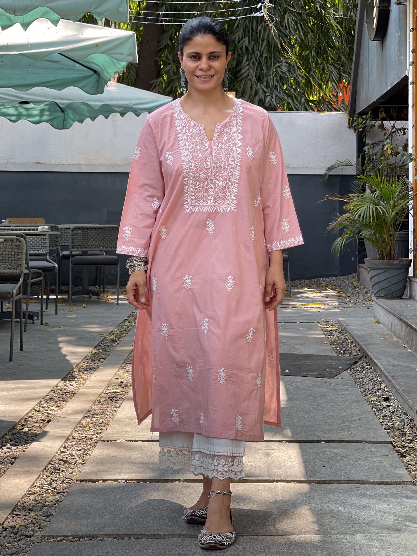 Handembroidered Chikankari Mull Cotton Kurta