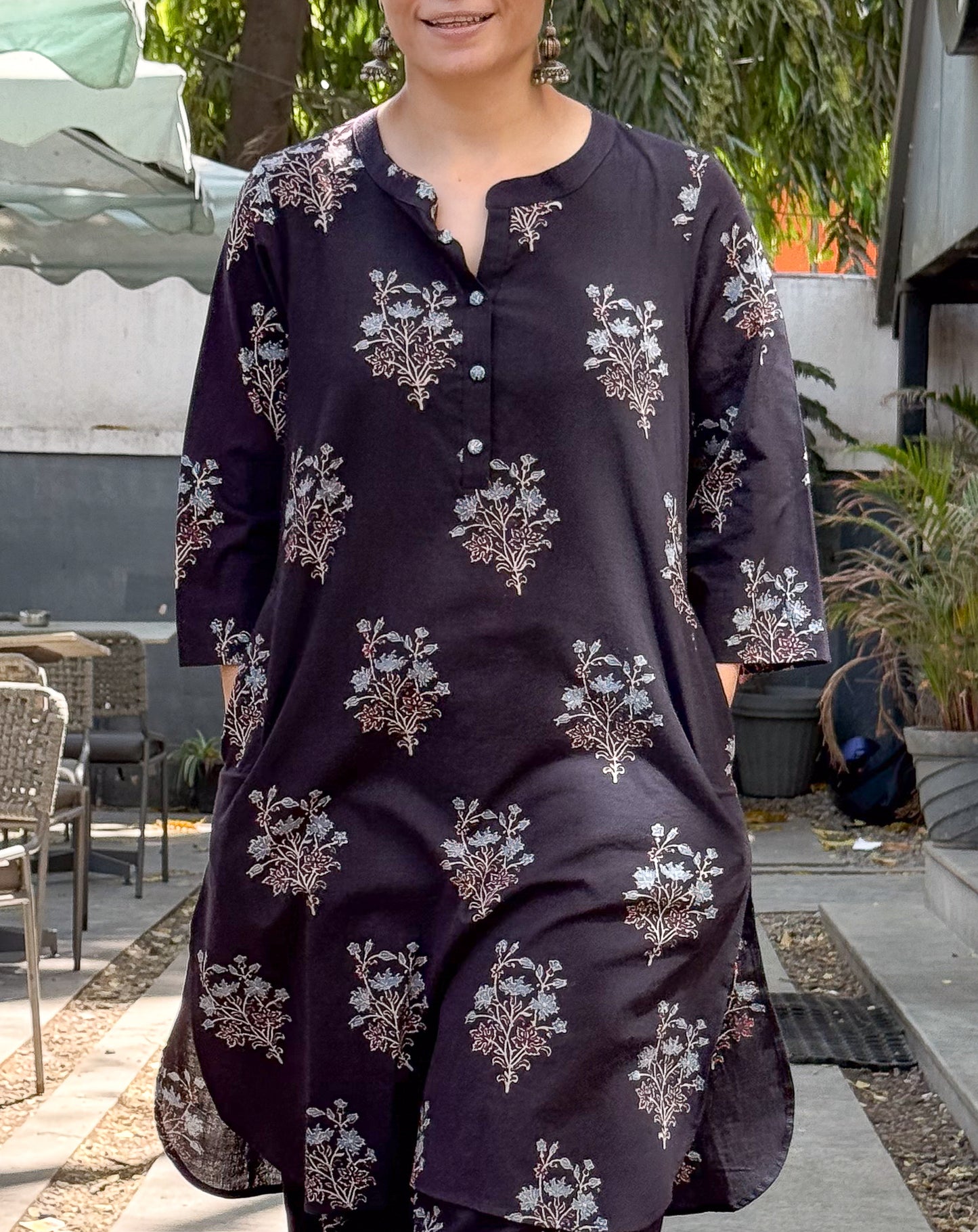 Cotton Handblock Printed Natural Dyed Ajrakh Kurta