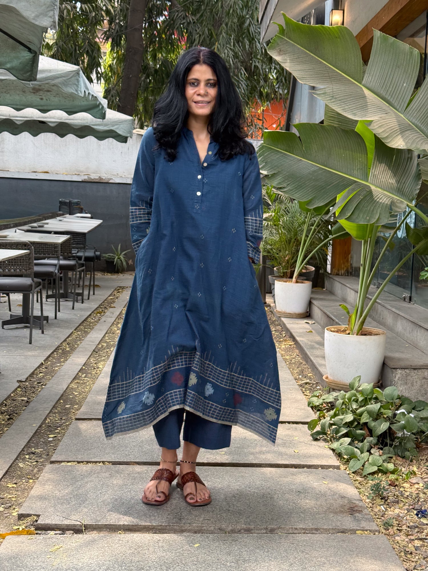 Handwoven Jamdani Kalidar Kurta