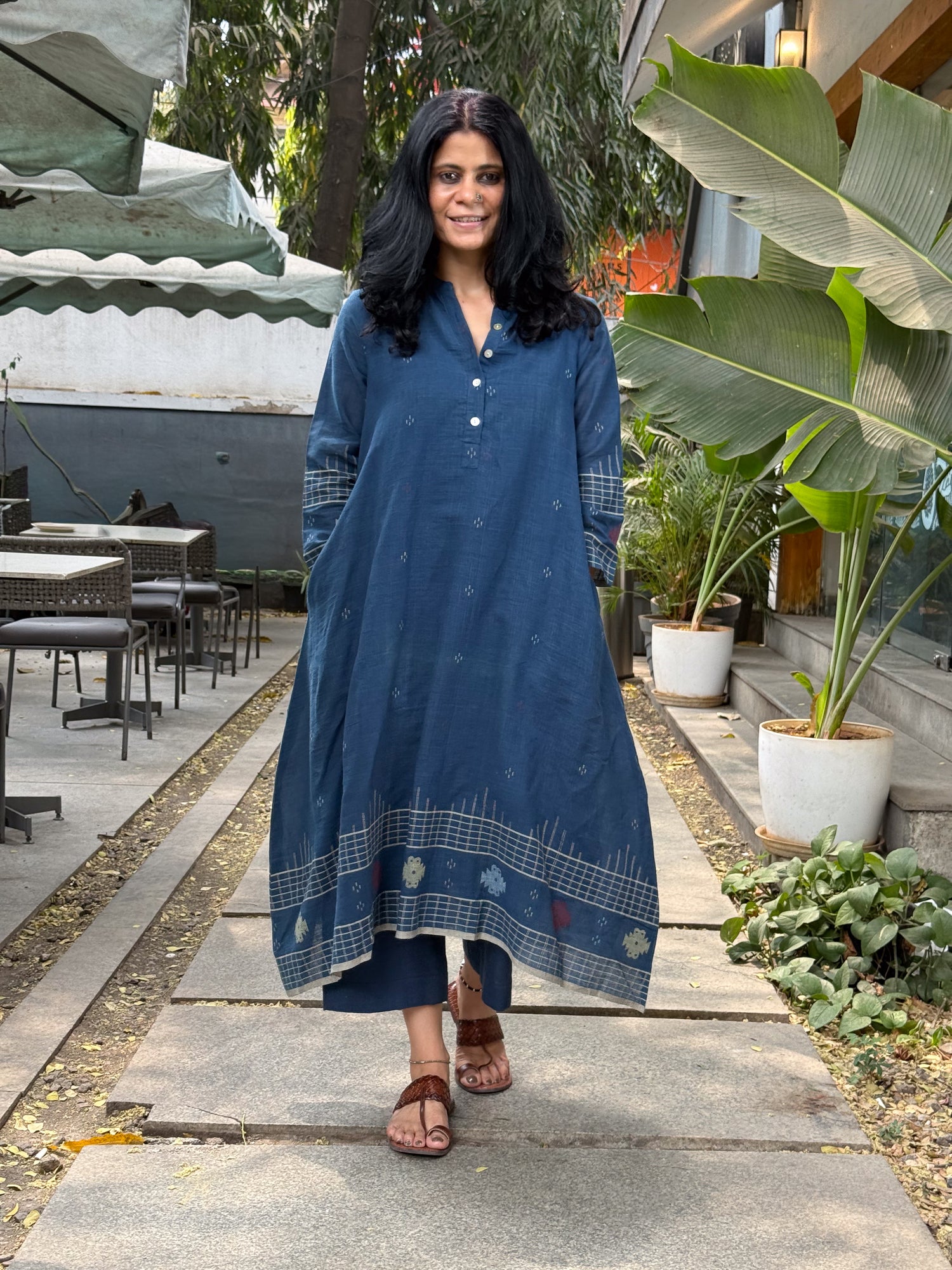 Handwoven Jamdani Kalidar Kurta