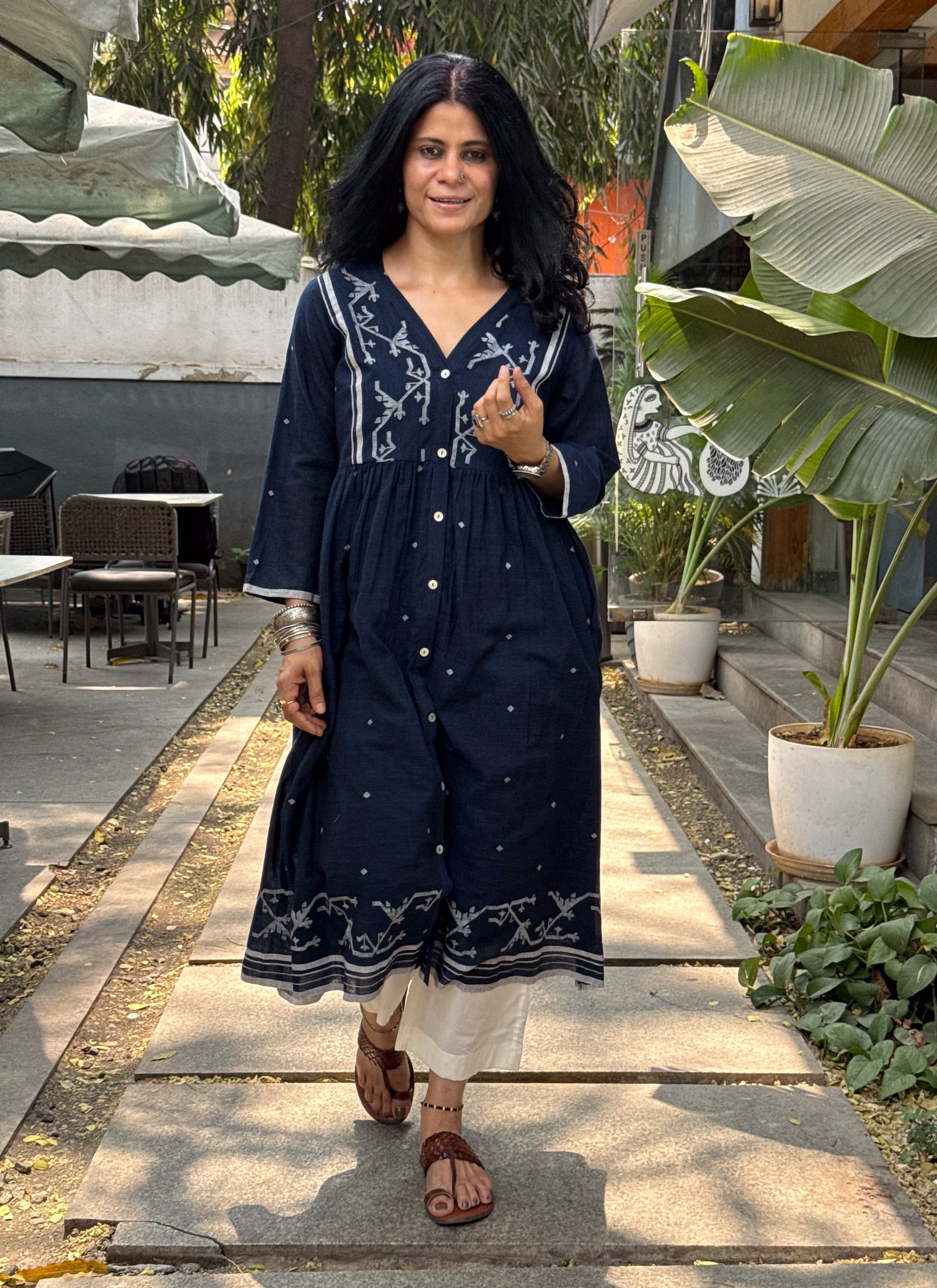 Handwoven Jamdani Kalidar Kurta