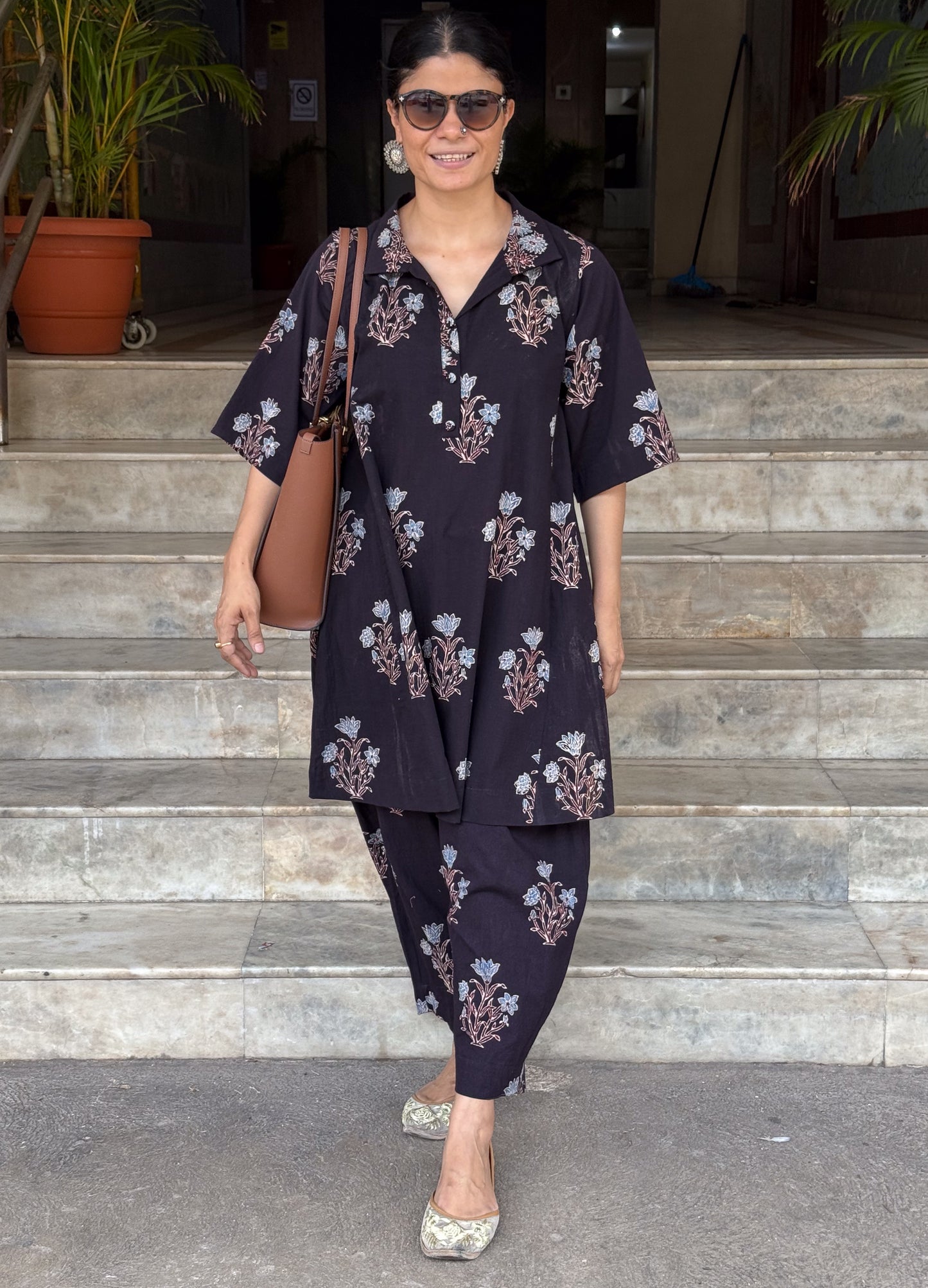 Cotton Handblock Printed Natural Dyed Ajrakh Kurta