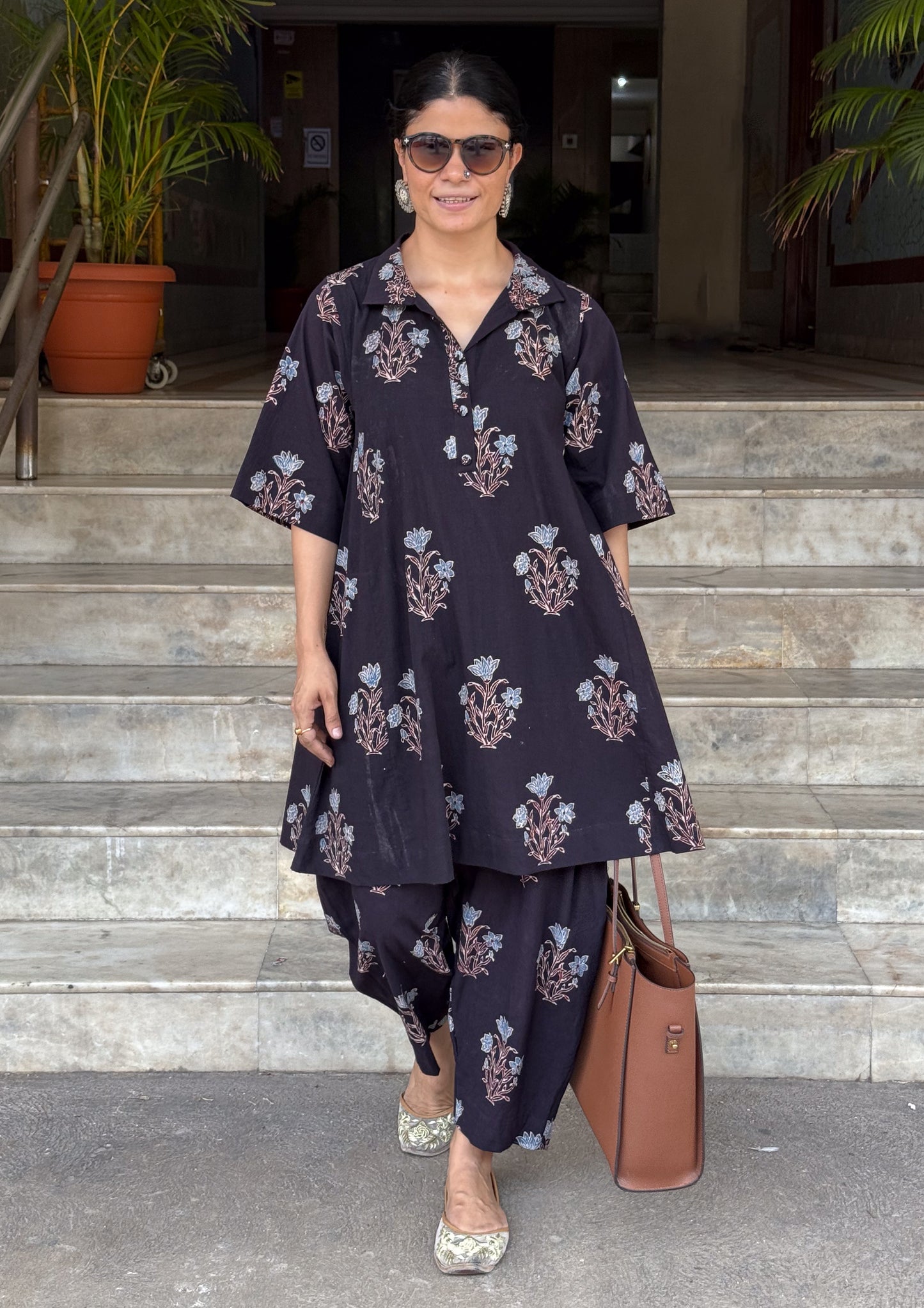 Cotton Handblock Printed Natural Dyed Ajrakh Kurta