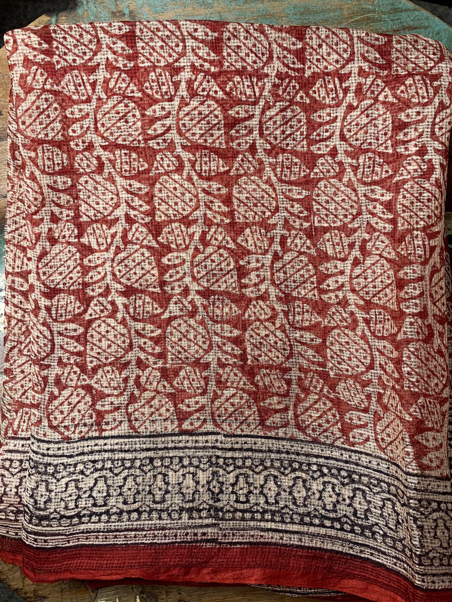 Handloom Kota Silk With Handblock Bagh Printed.