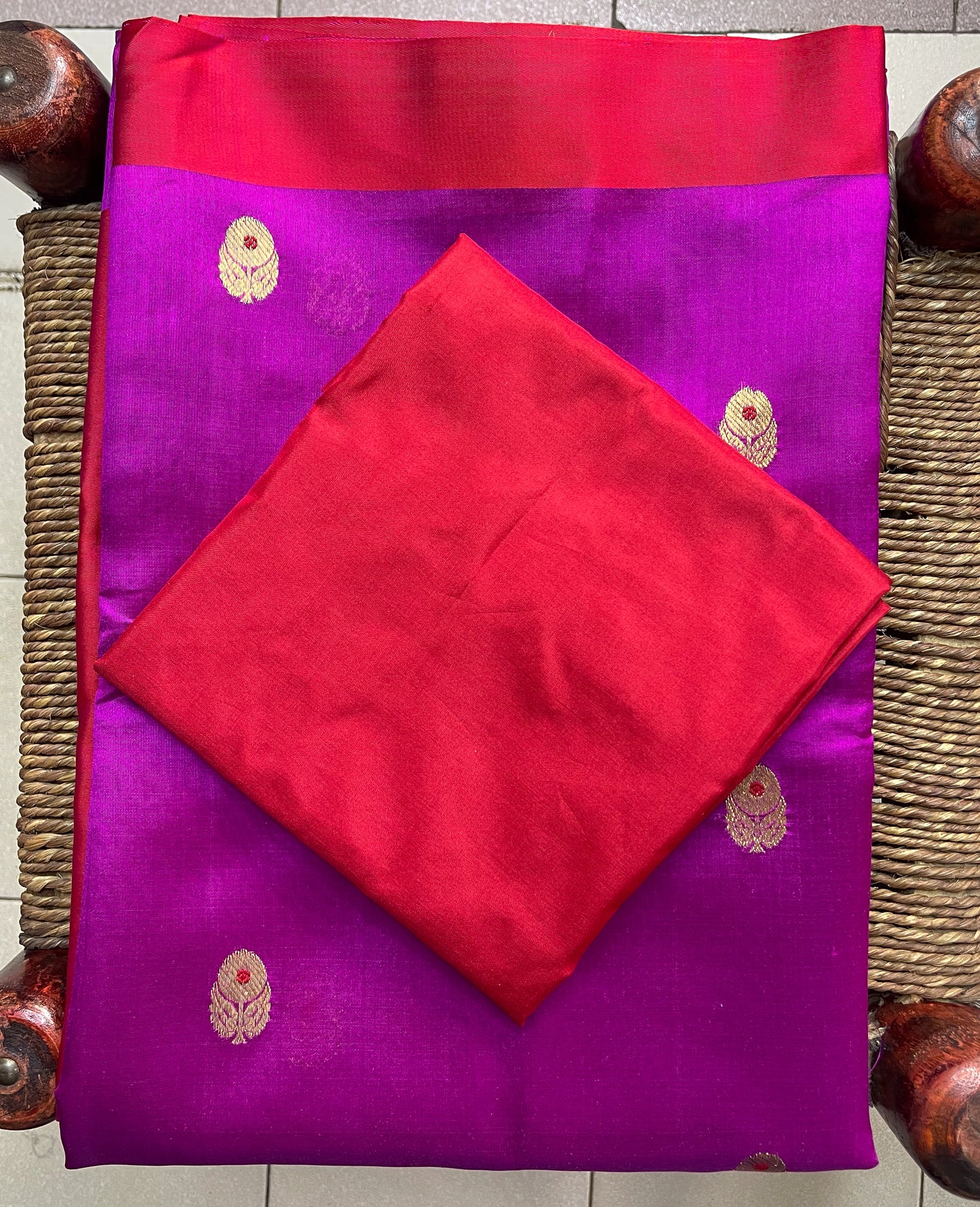 Handloom Chanderi Pattu Silk Saree with motifs