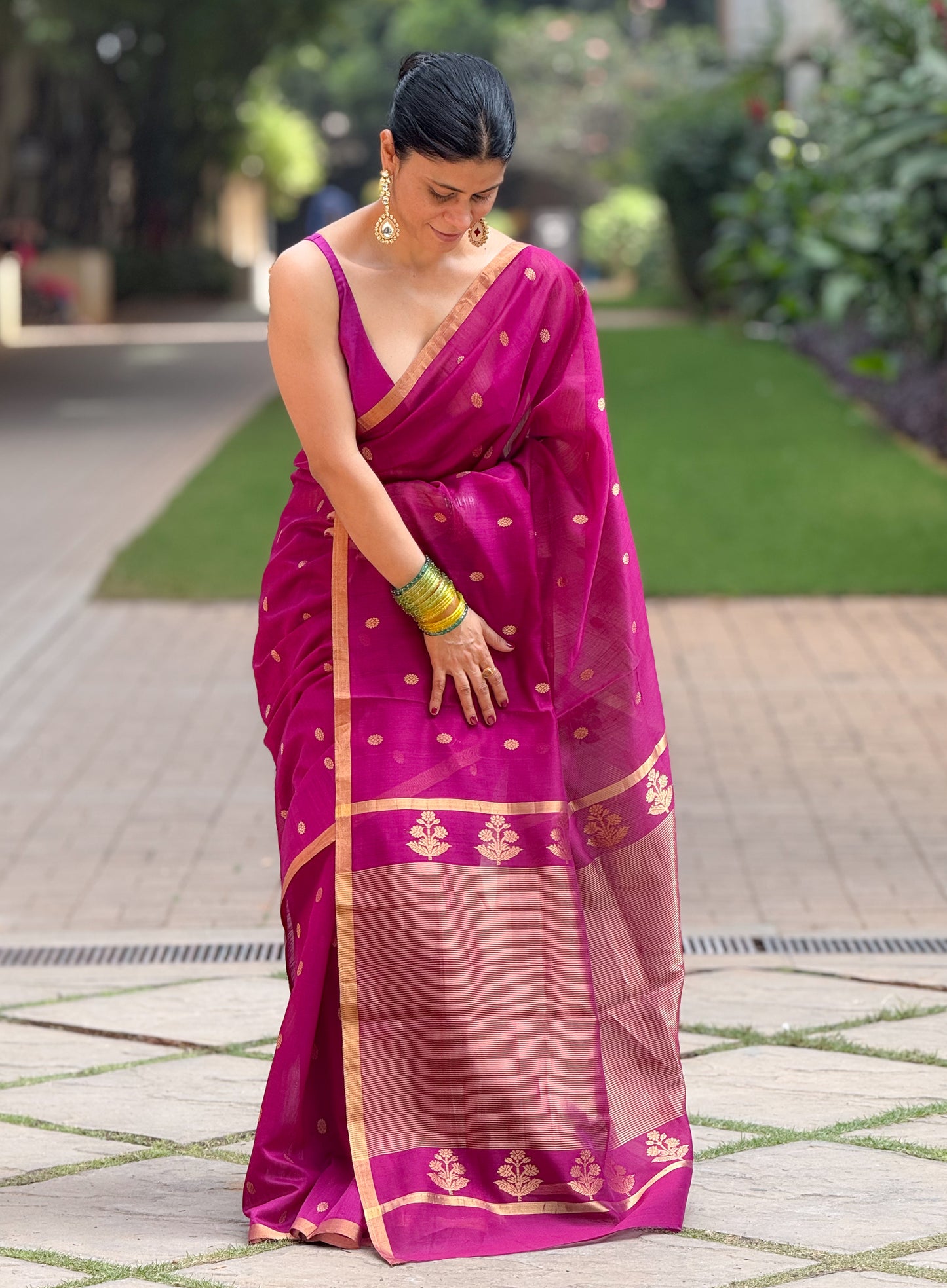 Handloom Chanderi Cotton-Silk Saree