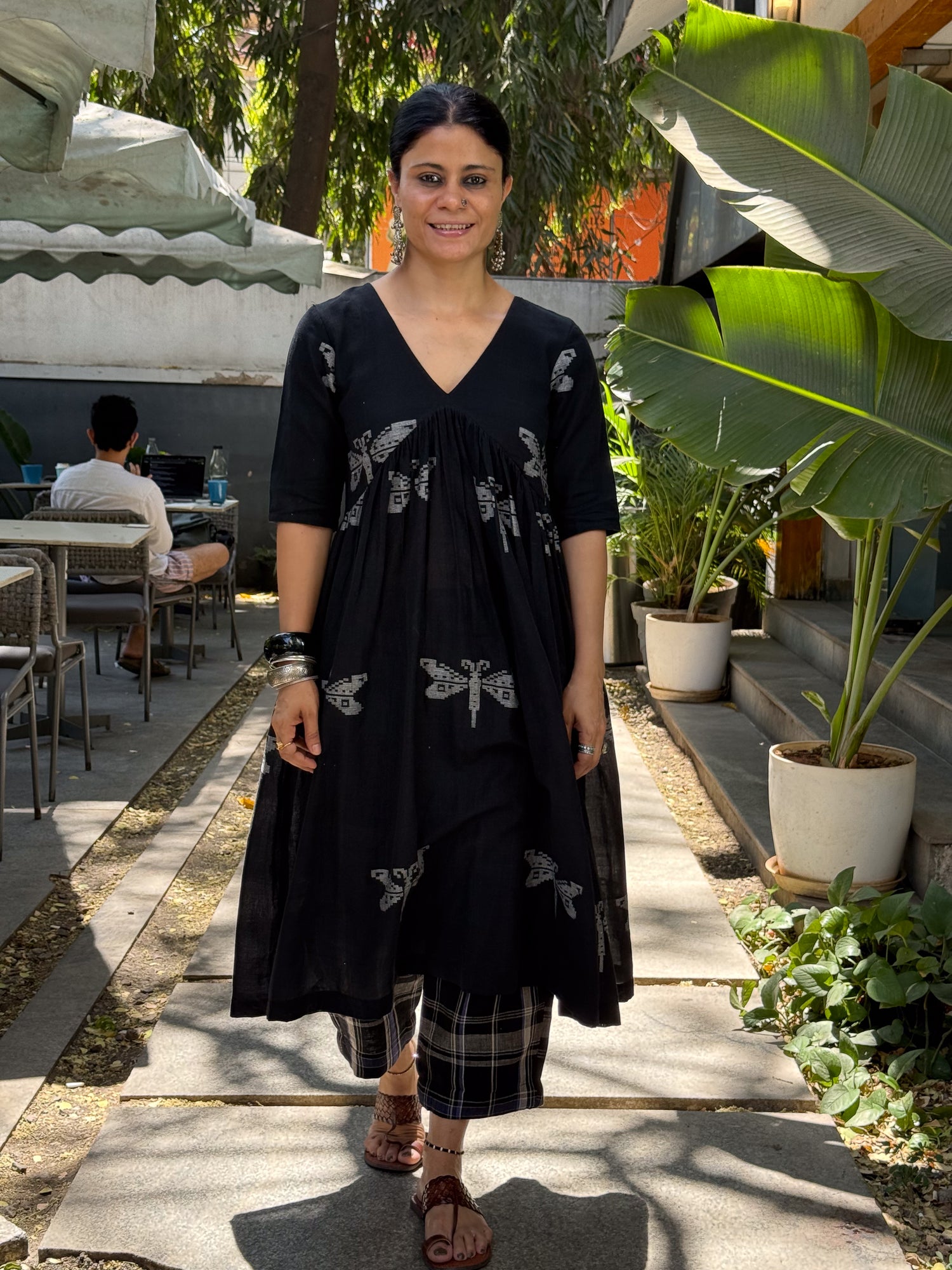 Handwoven Jamdani Kalidar Kurta