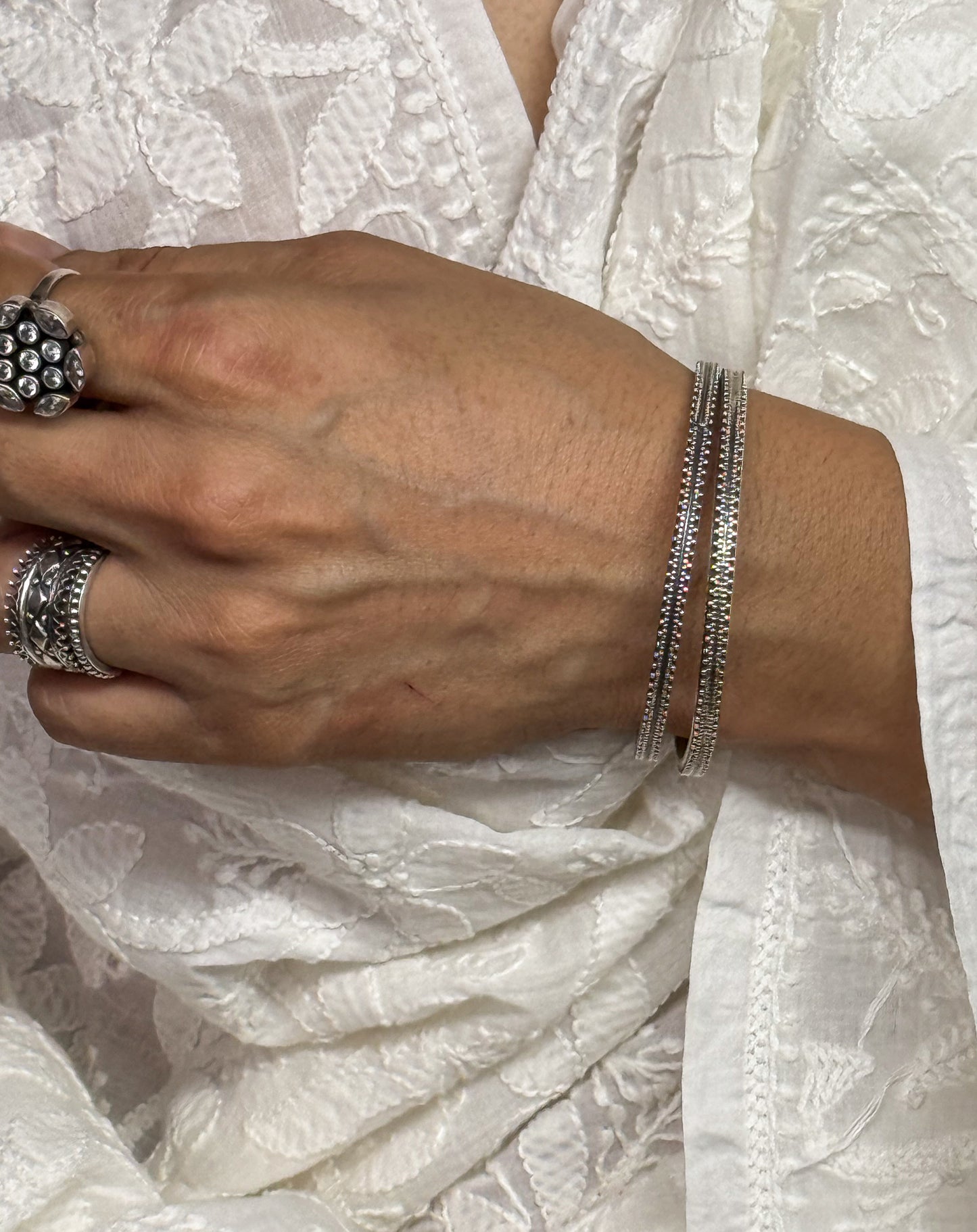 Handmade Silver Bangles.