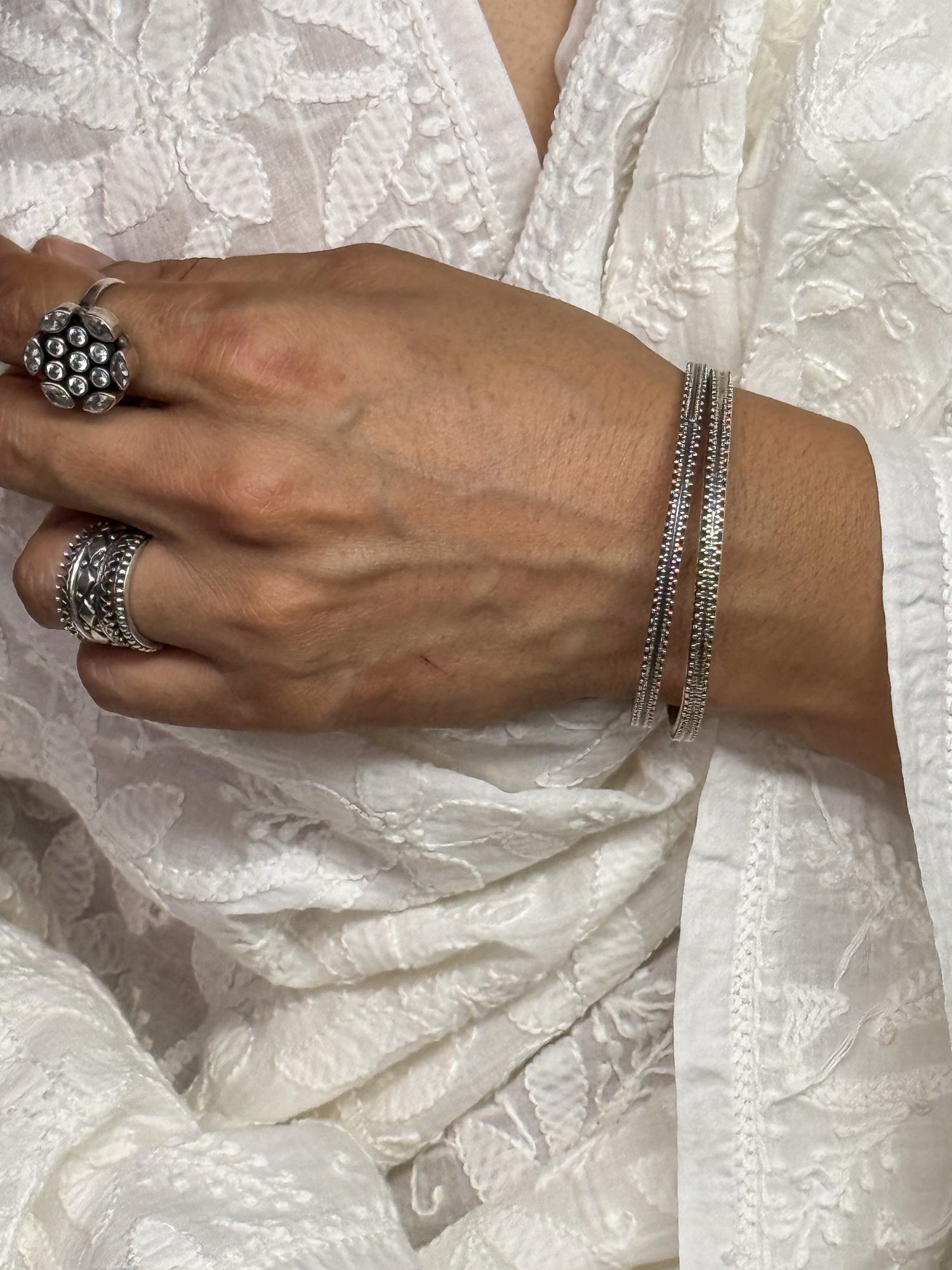 Handmade Silver Bangles.