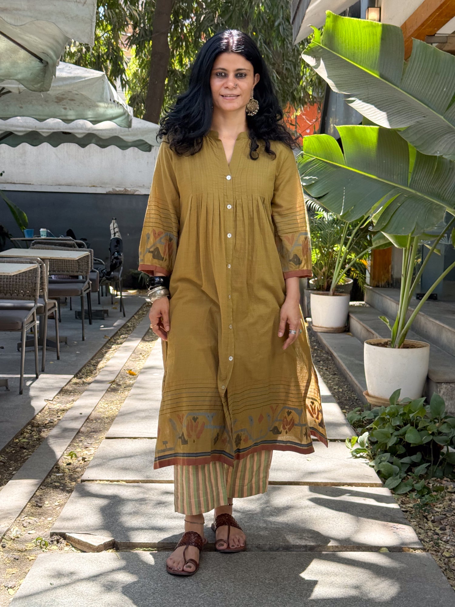 Handwoven Jamdani Kalidar Kurta