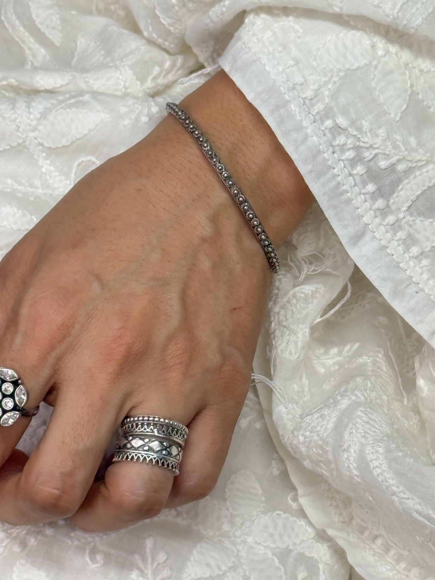 Handmade Silver Bangles.