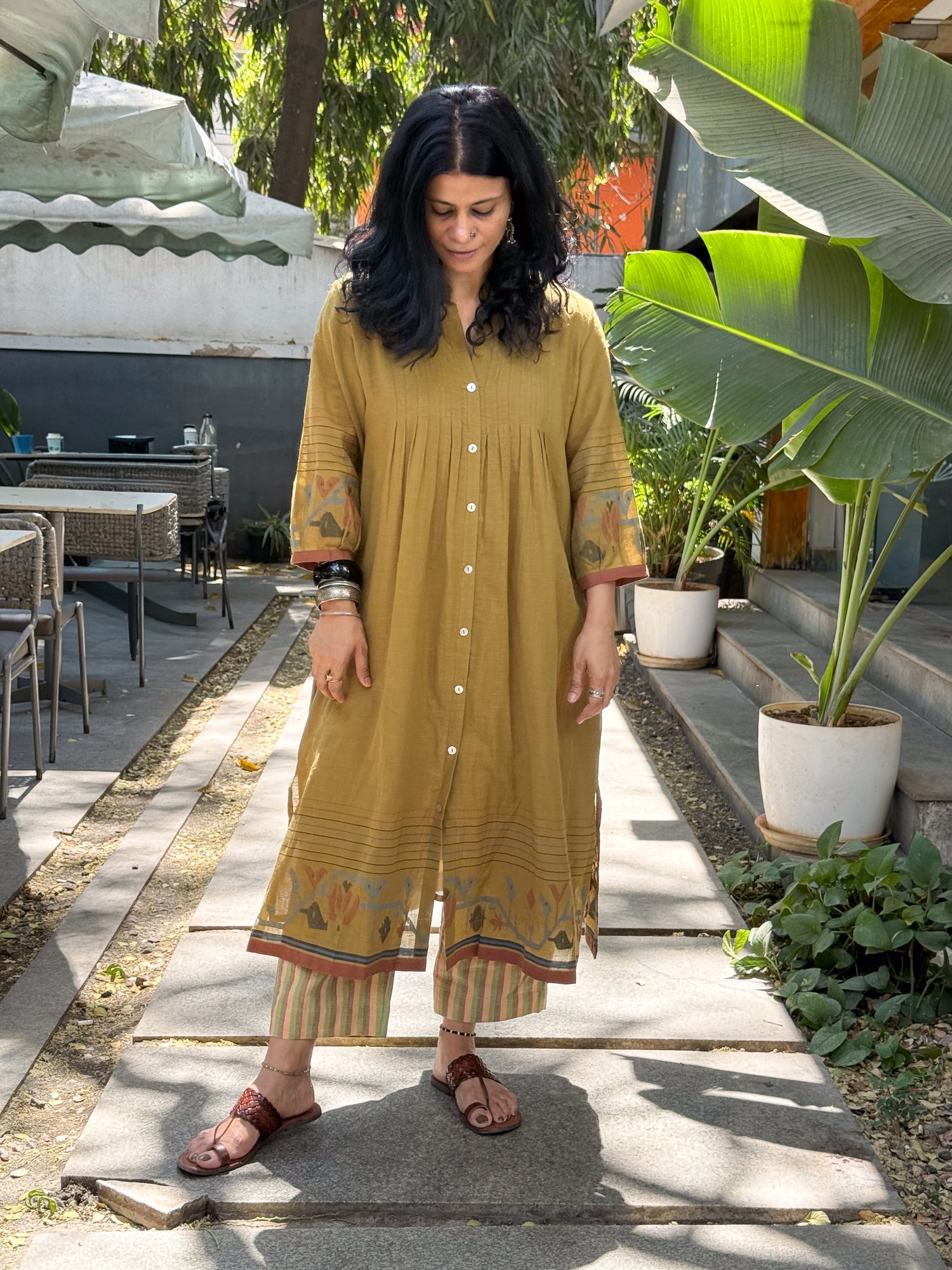 Handwoven Jamdani Kalidar Kurta