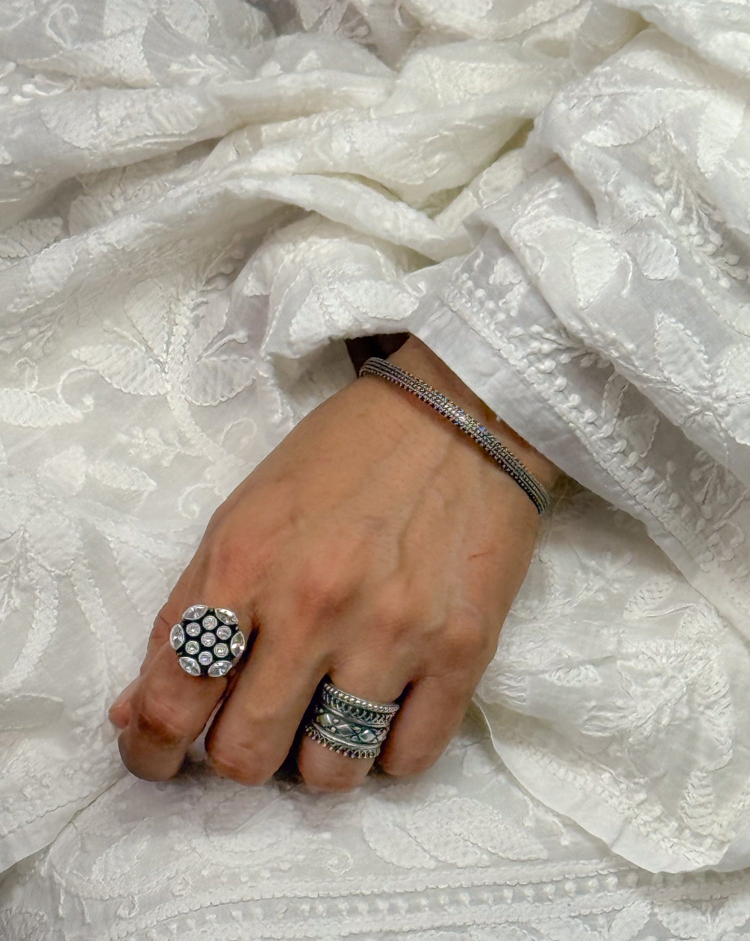 Handmade Silver Bangles.