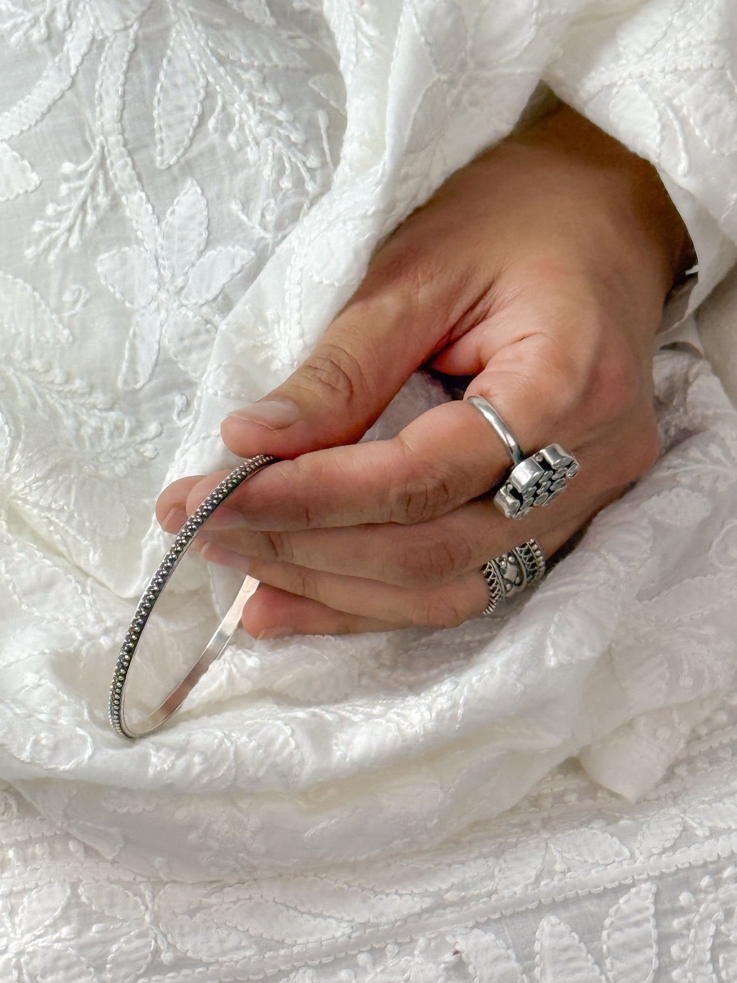 Handmade Silver Bangles.