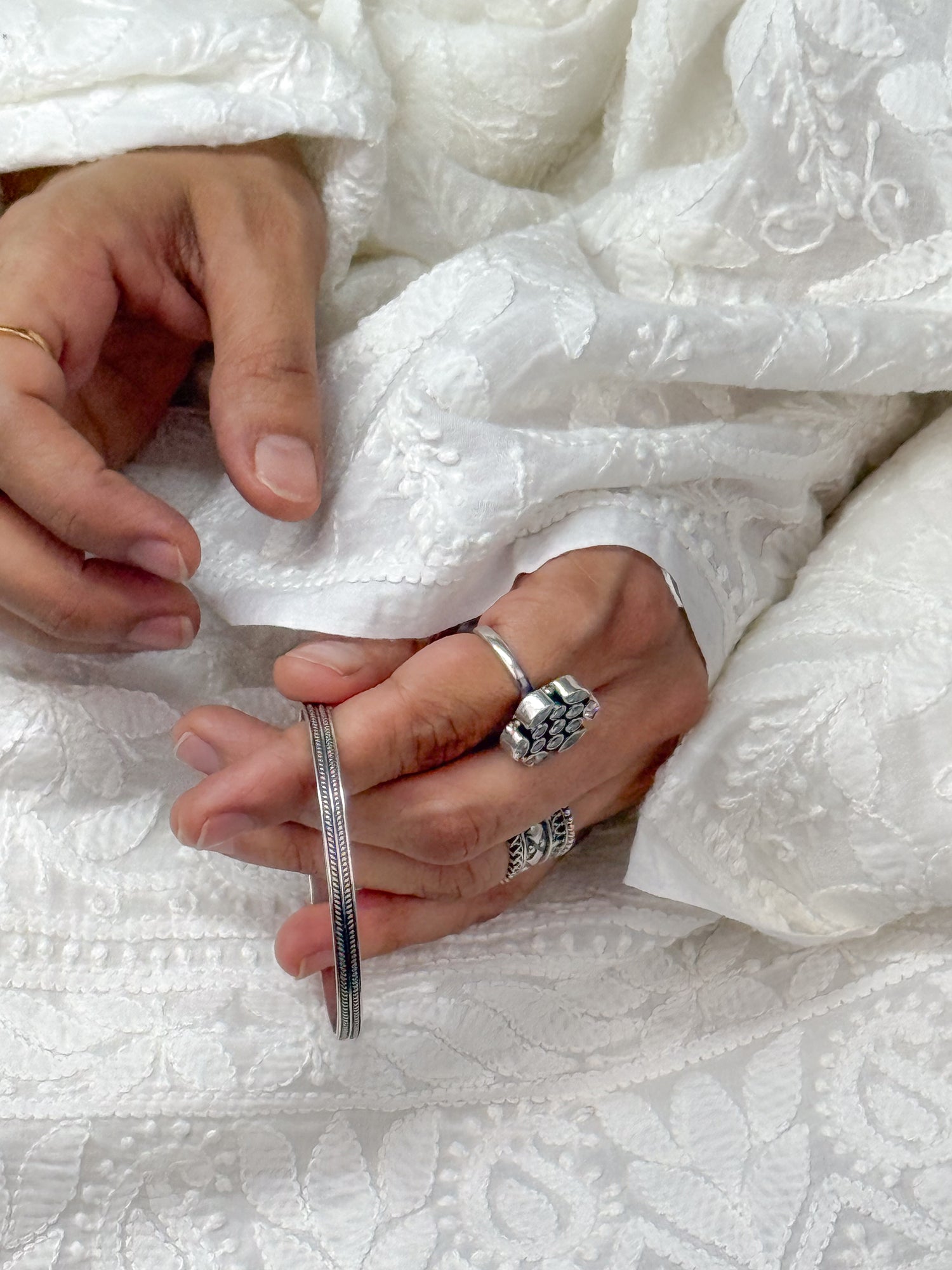 Handmade Silver Bangles.