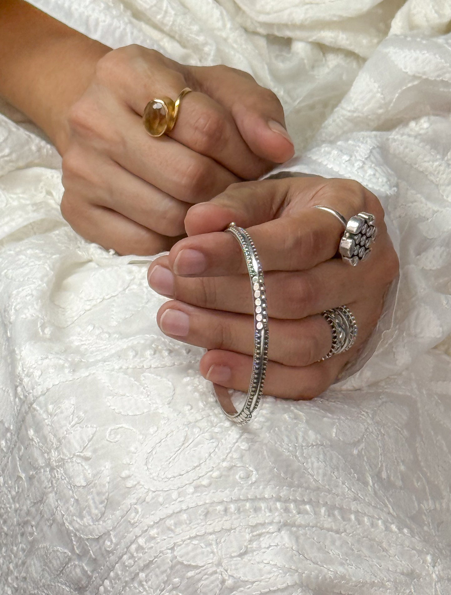 Handmade Silver Bangles.