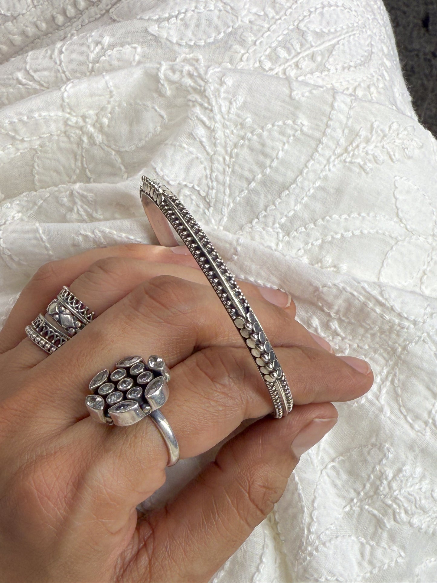 Handmade Silver Bangles.