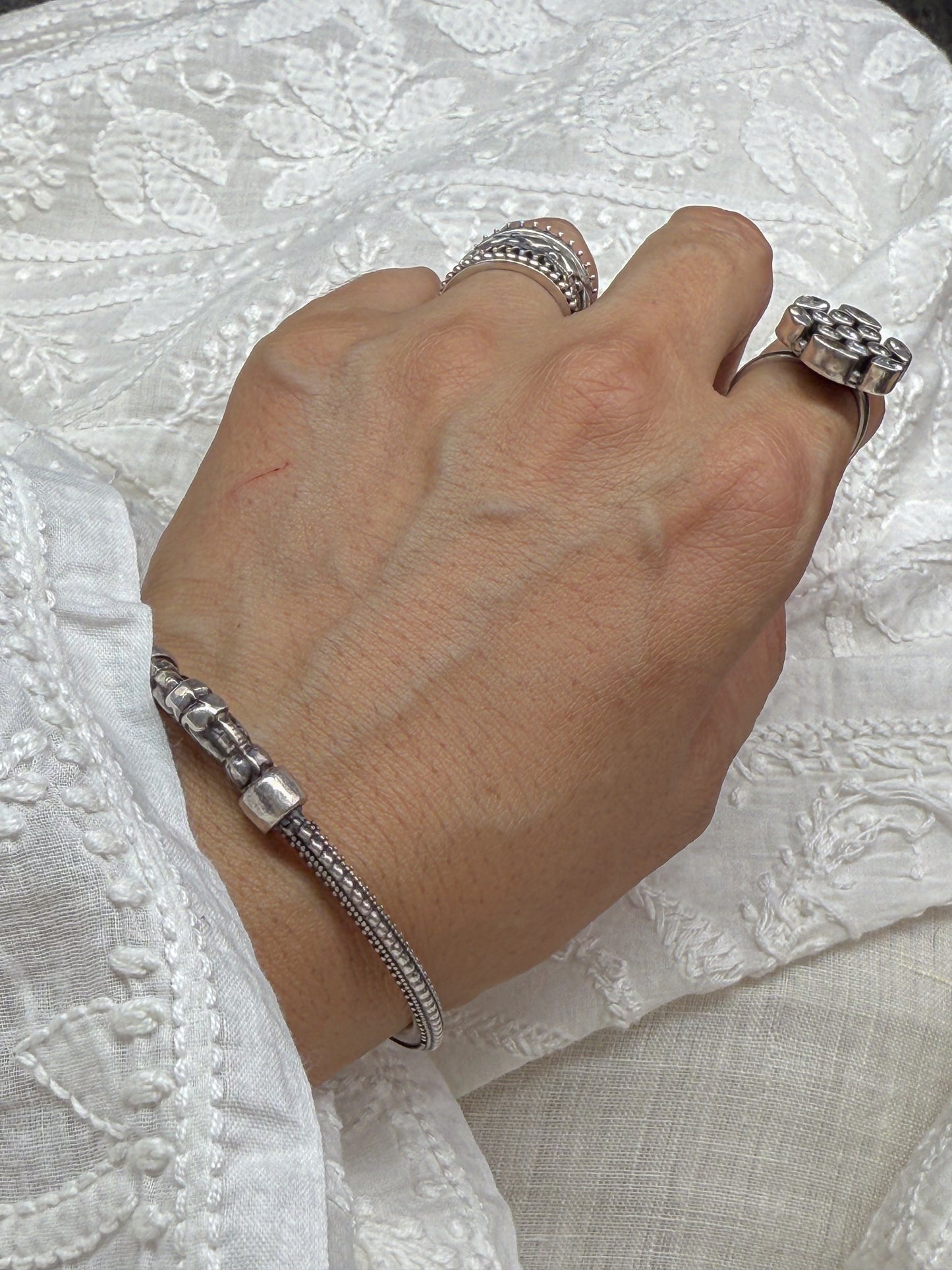 Handmade Silver Bangles.
