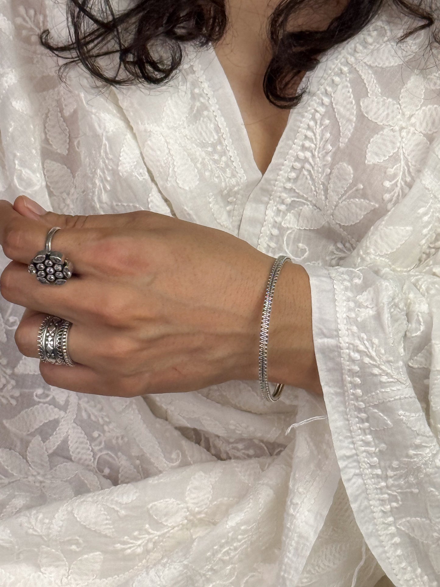 Handmade Silver Bangles.