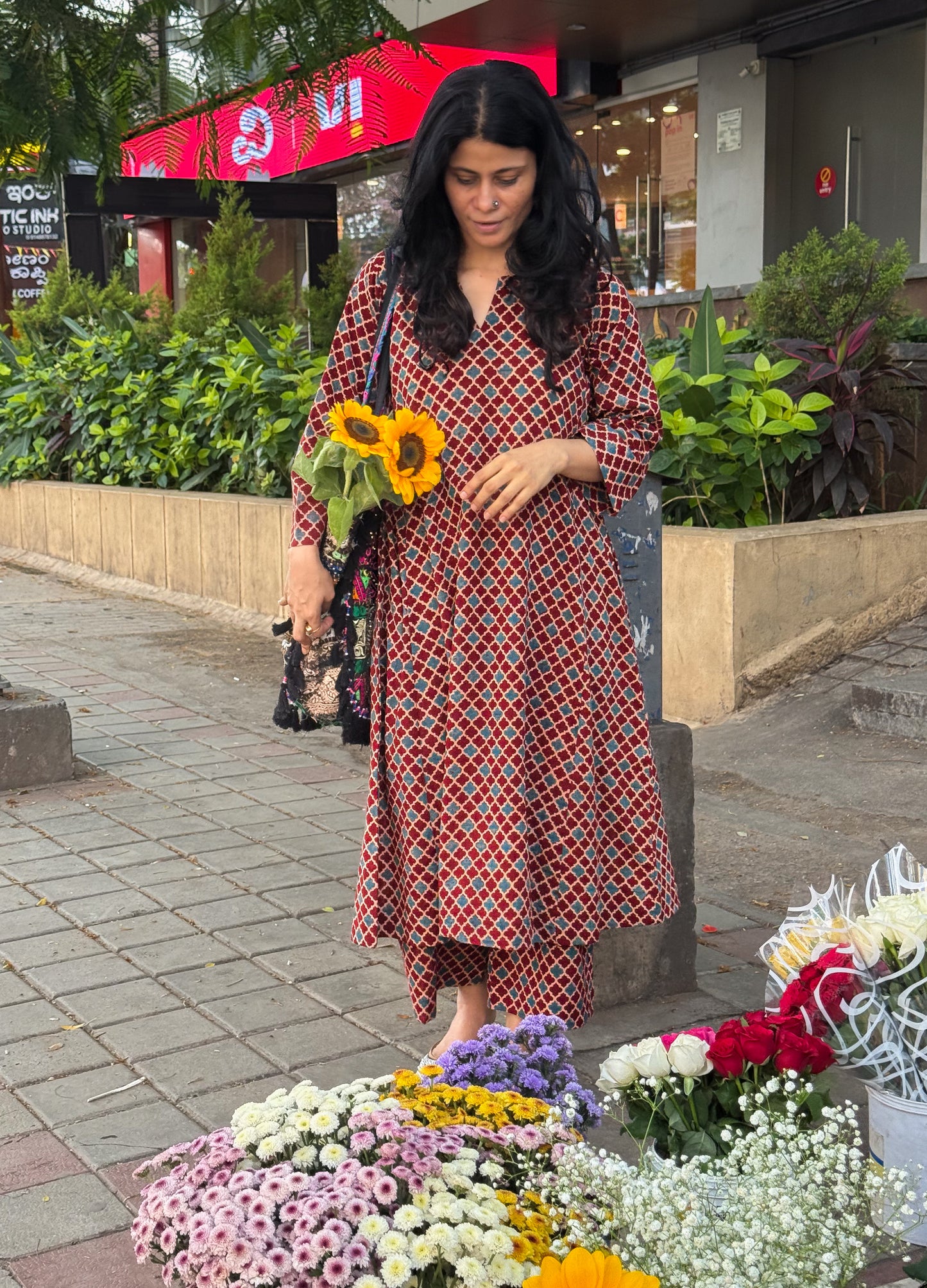 Cotton Handblock Printed Natural Dyed Ajrakh Kurta
