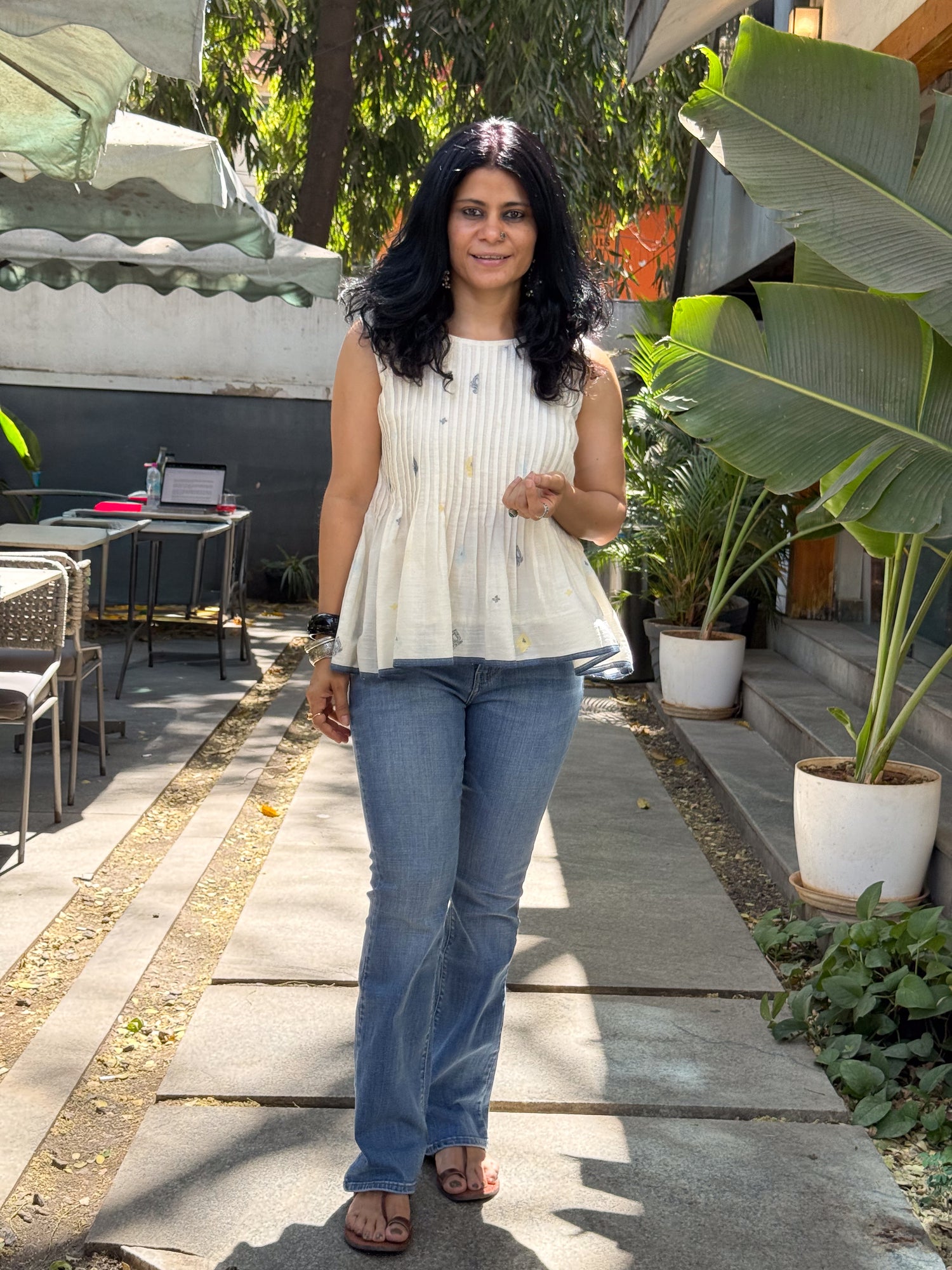 Handwoven Jamdani Muslin Cotton Pintex Top