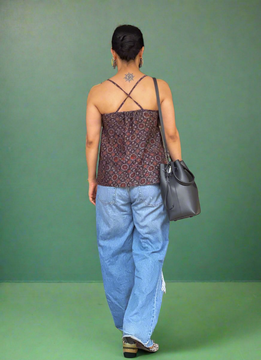 Handblock Printed Ajrakh Top