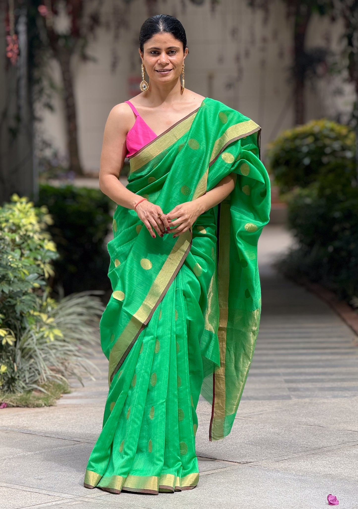 Handloom Chanderi Cotton Silk Saree