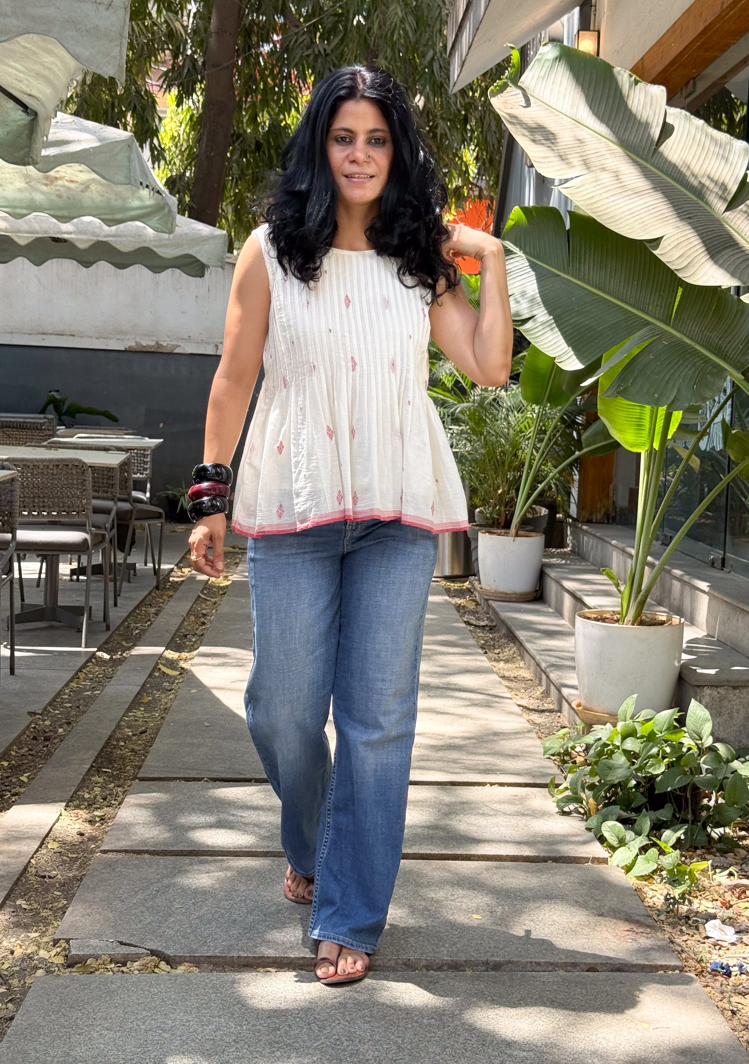 Handwoven Jamdani Muslin Cotton Pintex Top