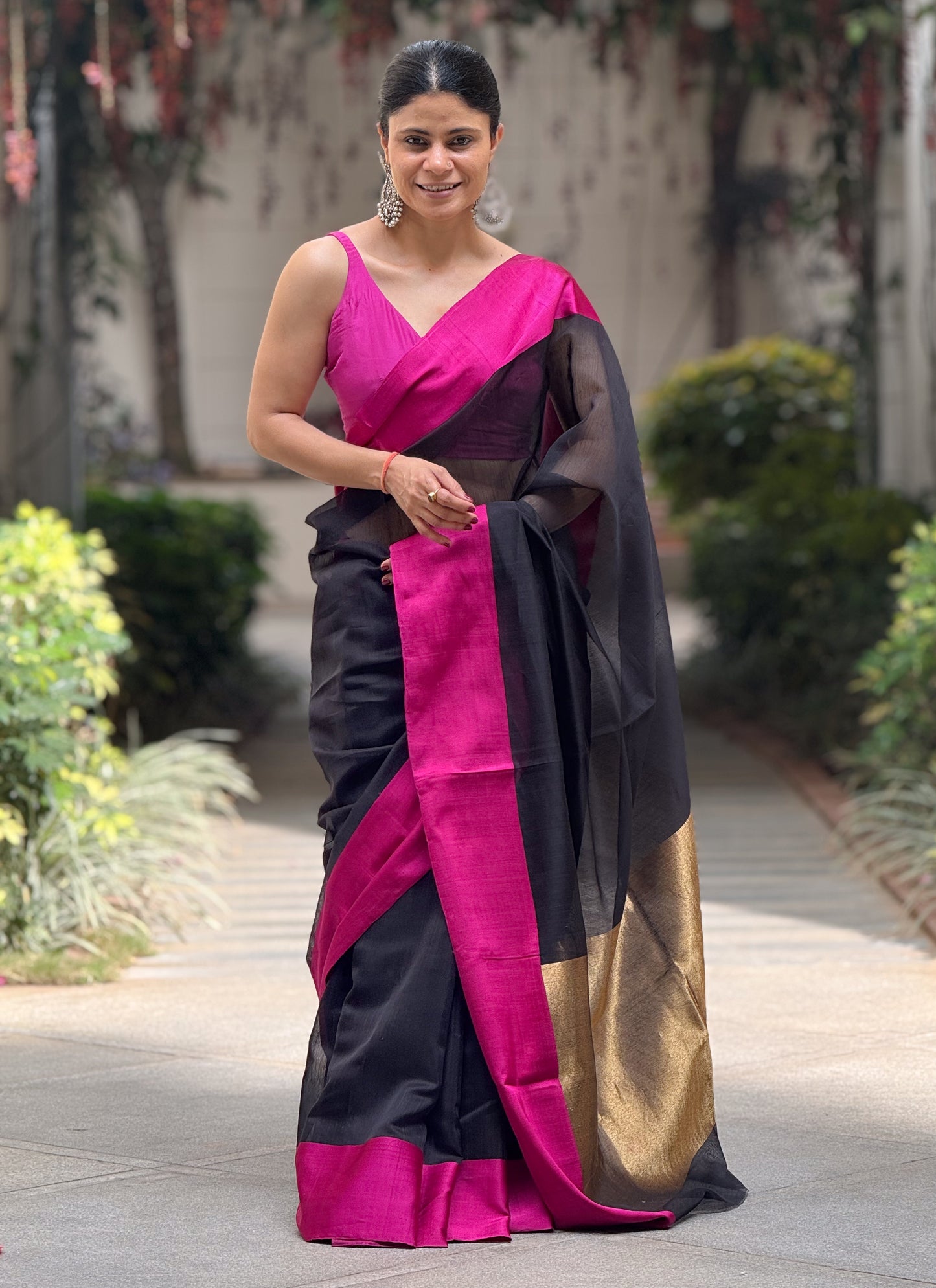Handloom Chanderi Cotton Silk Saree
