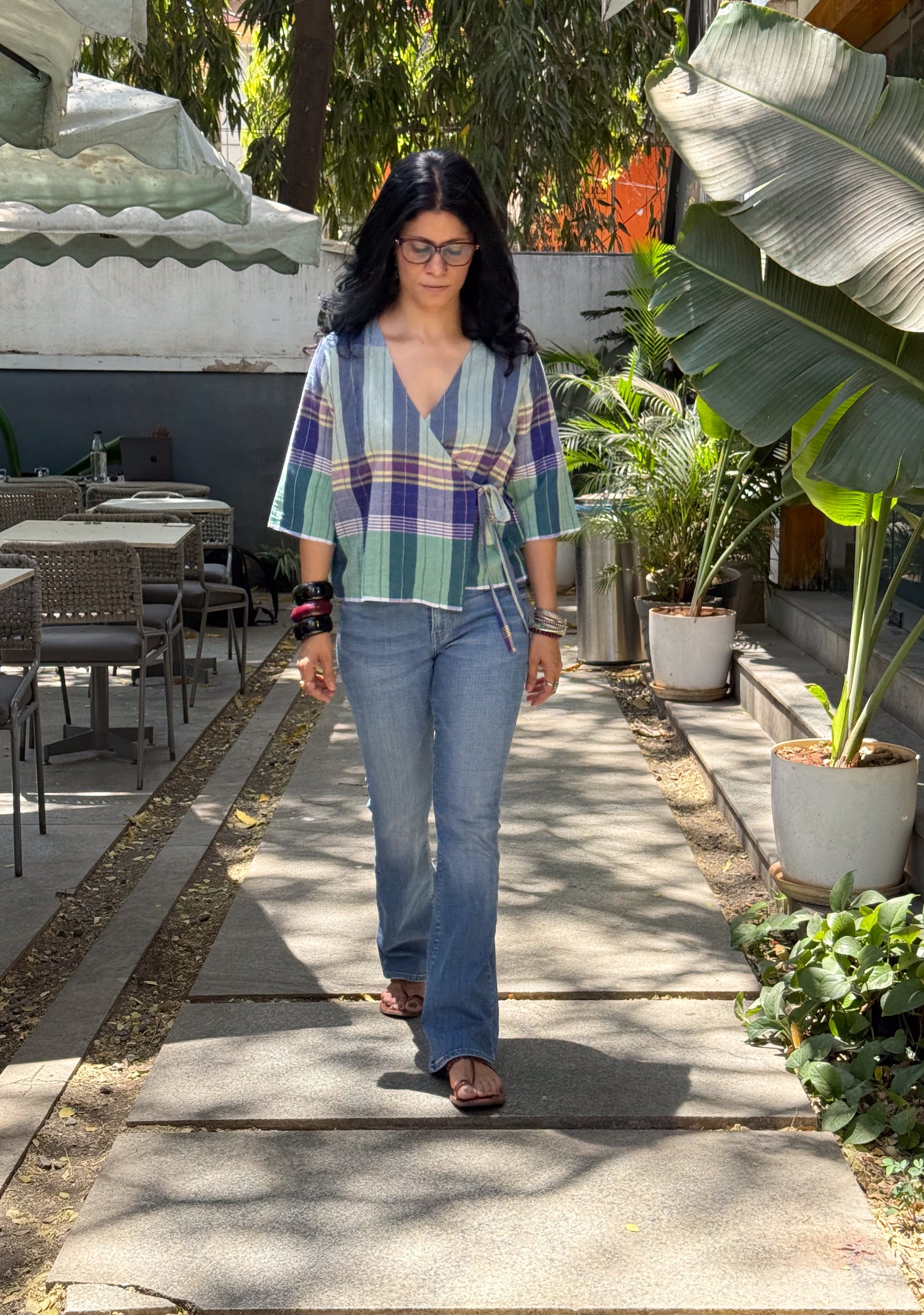 Handwoven Muslin Cotton Checks Top