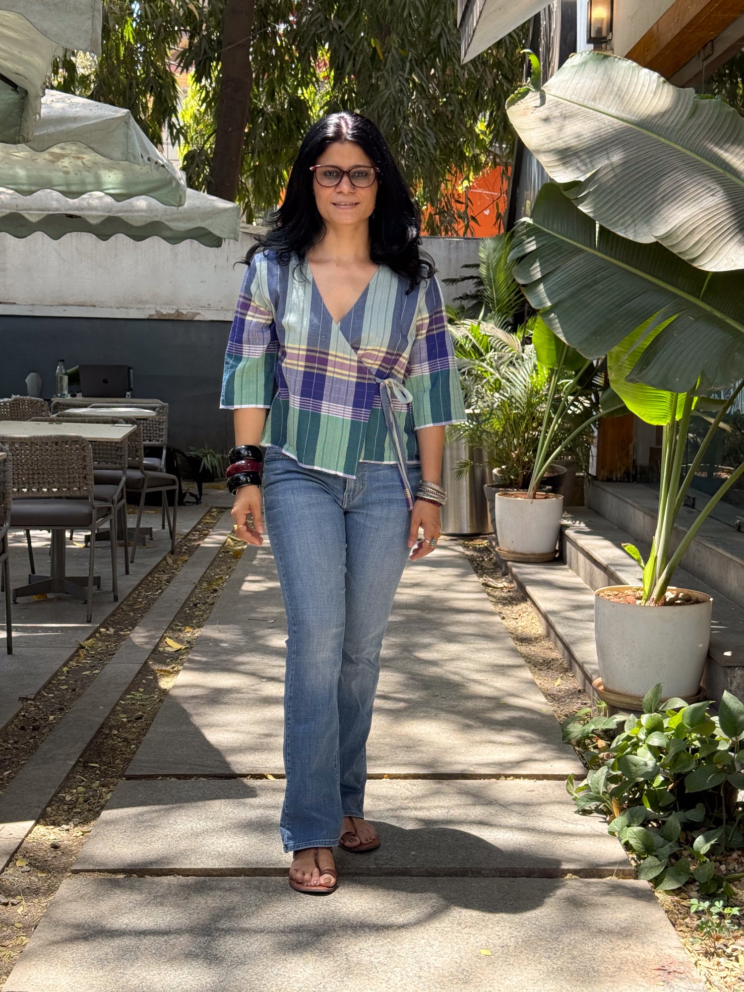 Handwoven Muslin Cotton Checks Top