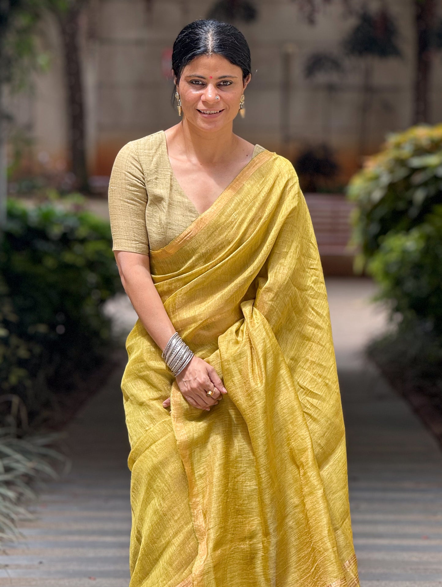Handloom Linen Silk Saree