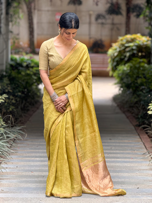 Handloom Linen Silk Saree