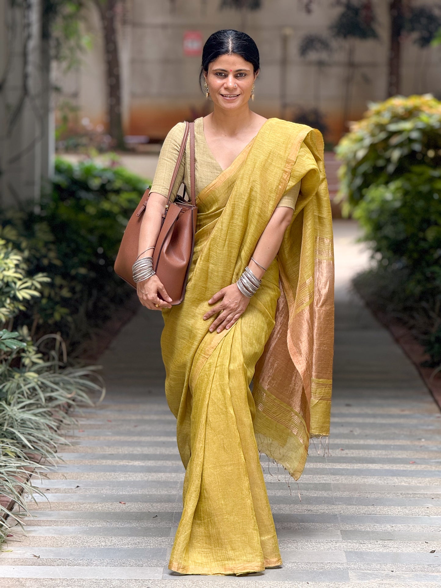 Handloom Linen Silk Saree