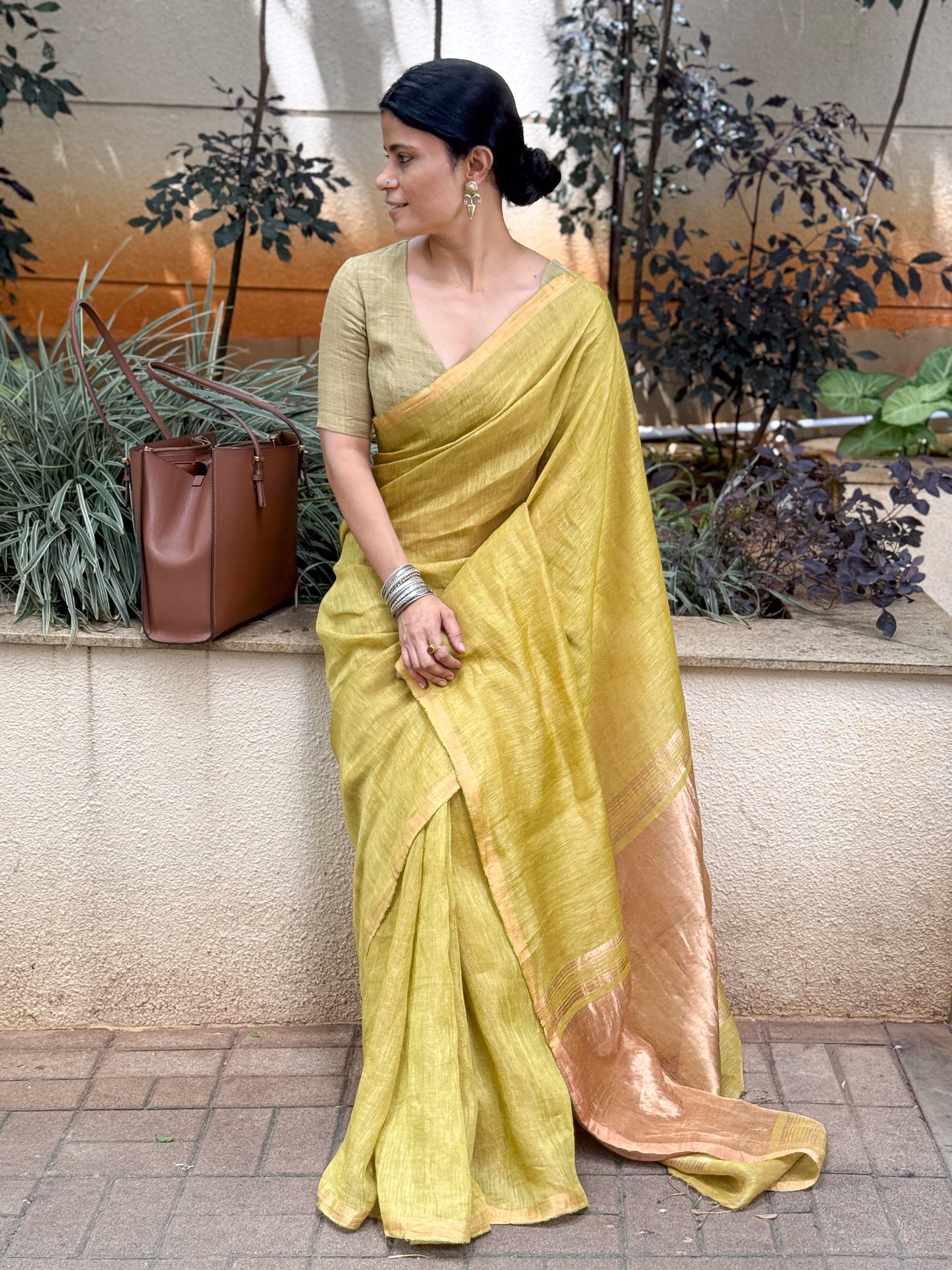 Handloom Linen Silk Saree