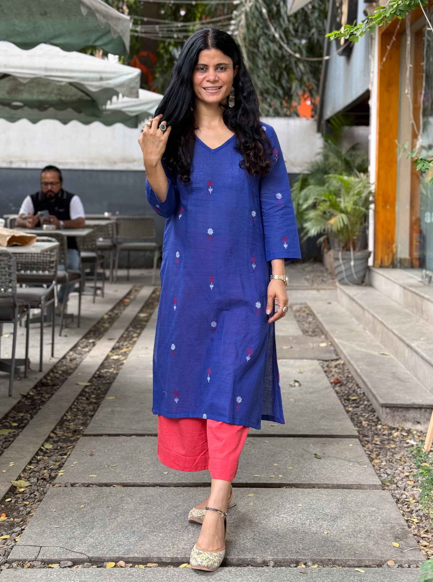 Handwoven Jamdani  Muslin Straight Kurta